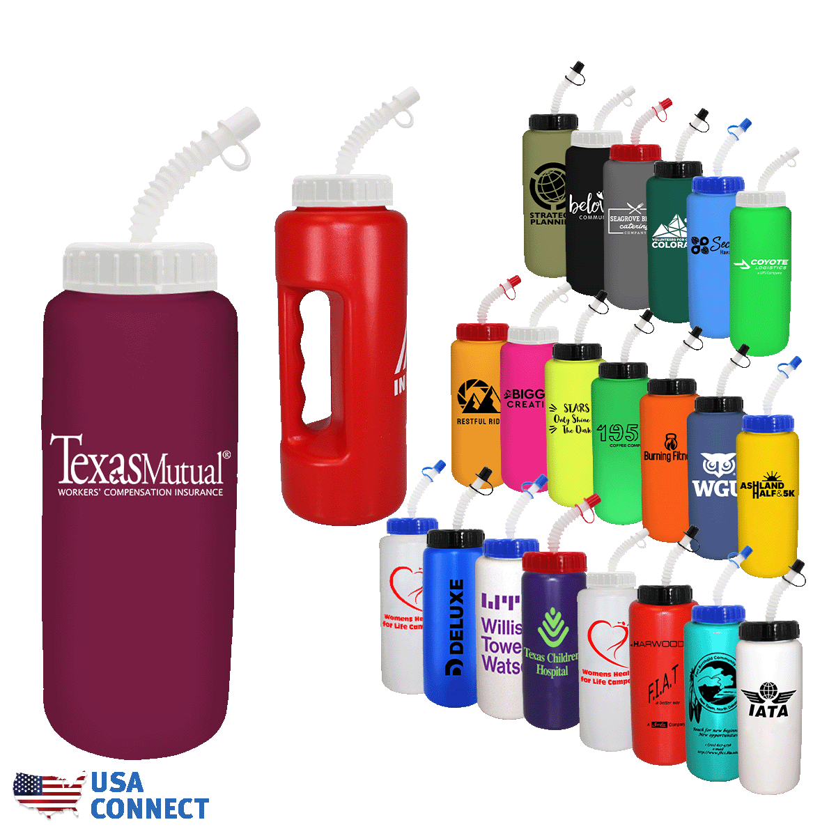 32 oz Grip Bottle with Flexible Straw 11