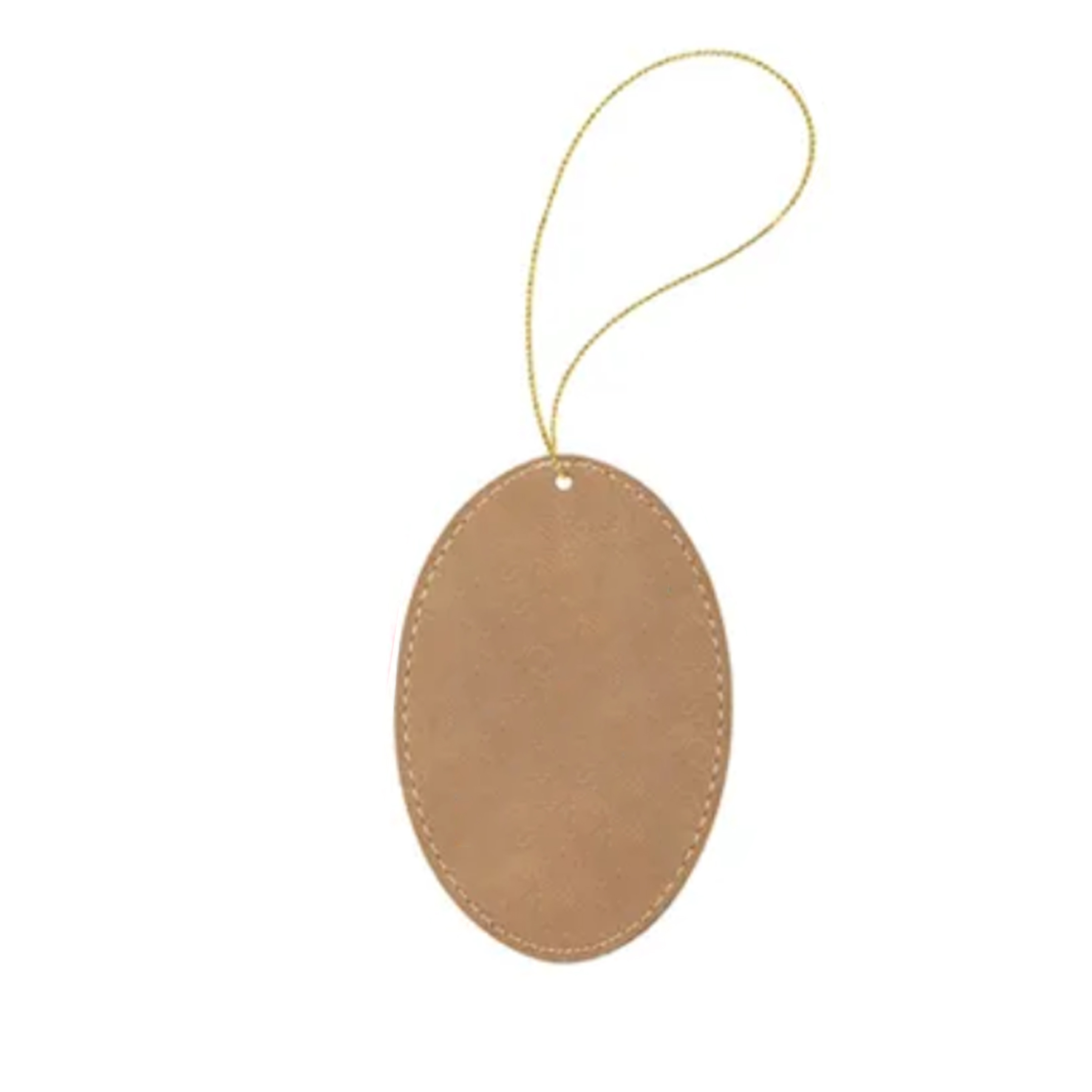 Leather Christmas Oval Shaped Hanging Ornament 8