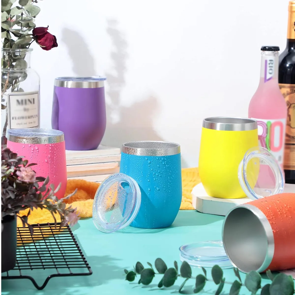 12 Oz Insulated Wine Tumbler with Lid 2