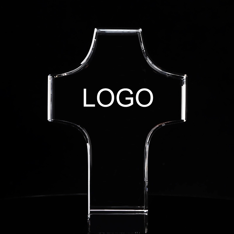 Engraved Crystal Glass Cross 3