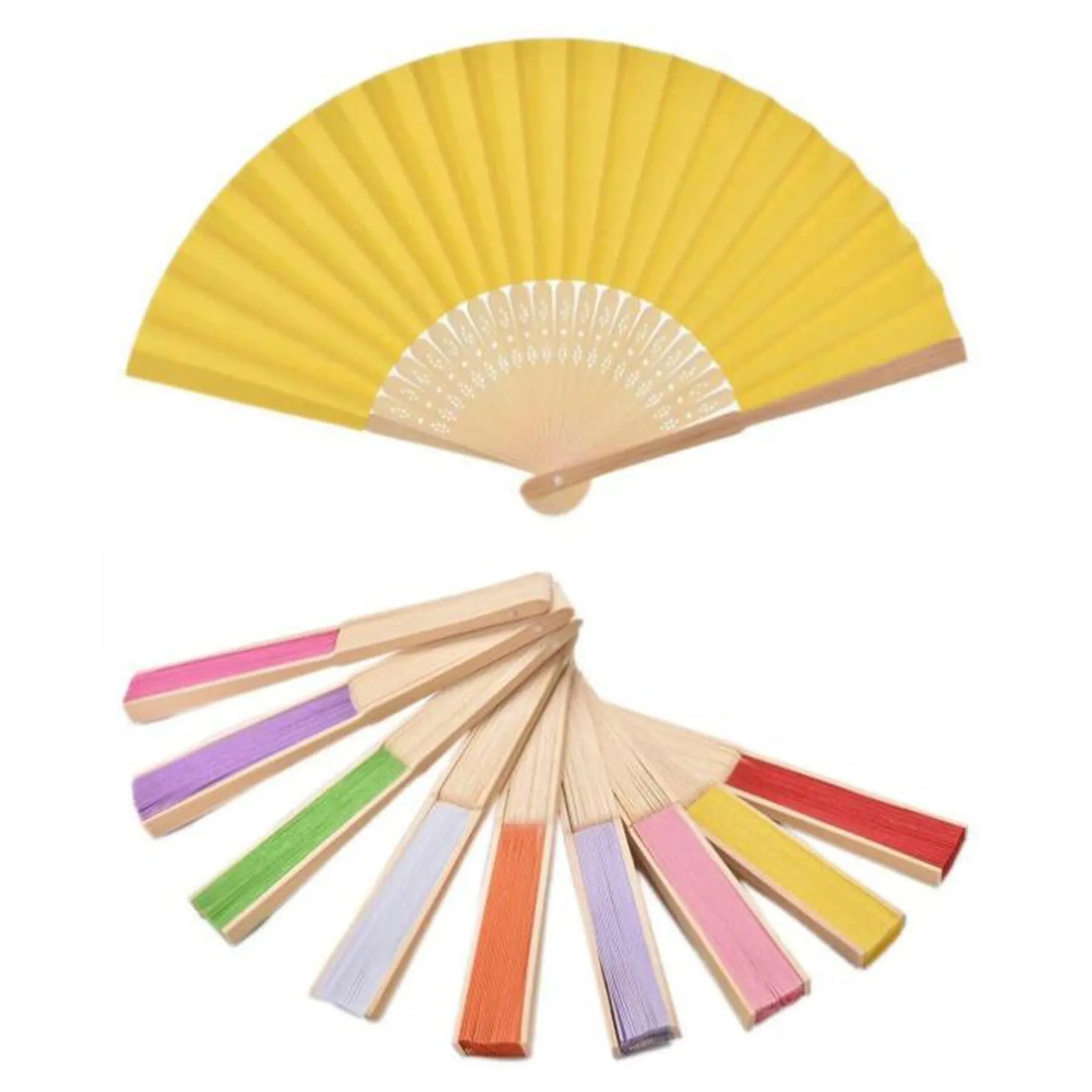 Full Color Folding Paper Fan with Bamboo Handle 3