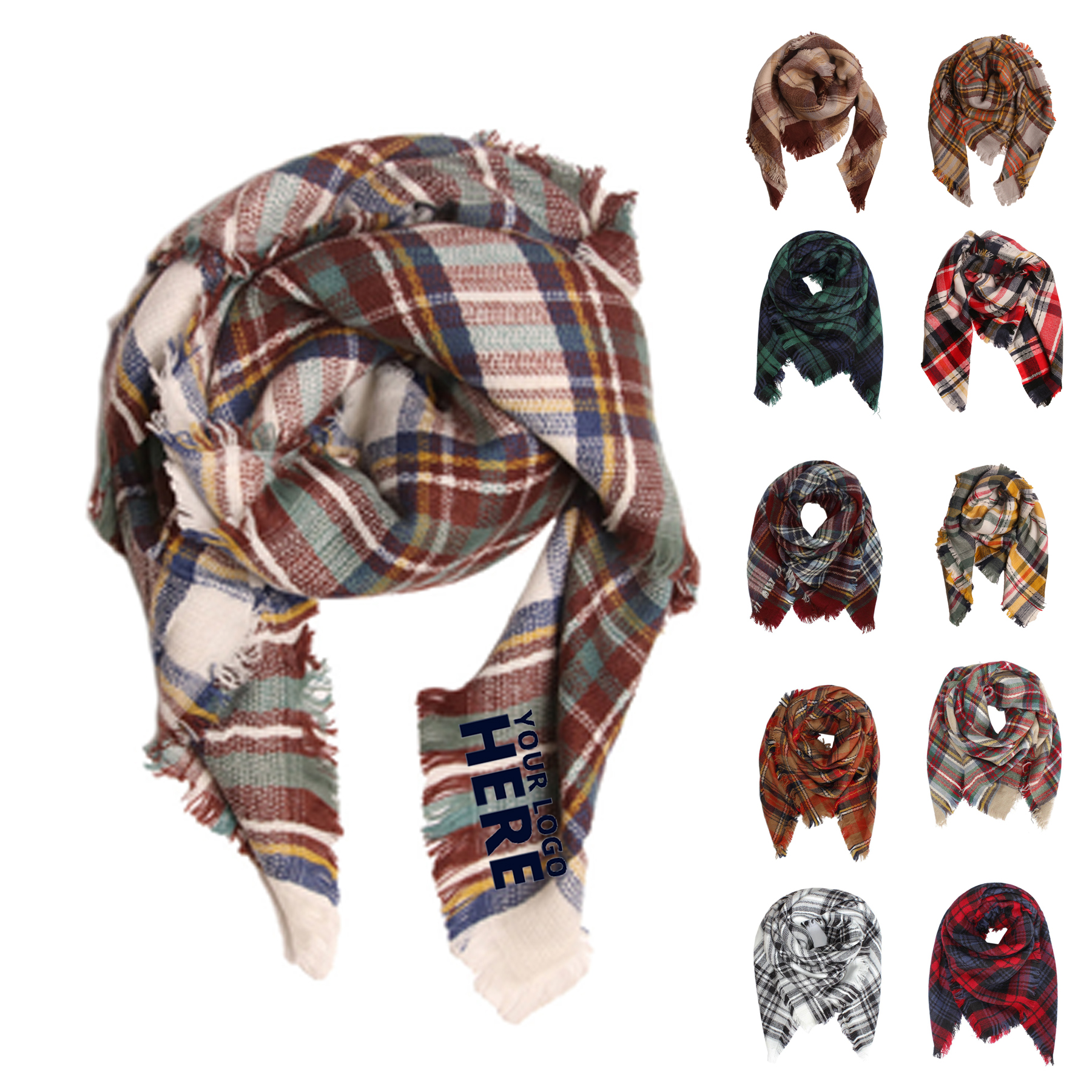 Warm Soft Chunky Large Blanket Wrap Shawl Scarves 2