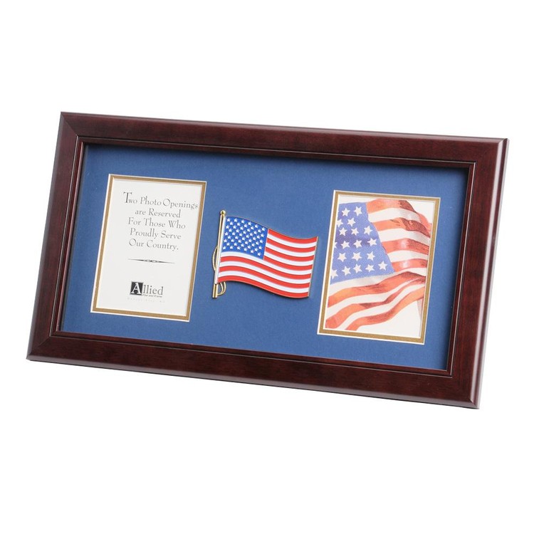 American Flag Medallion 4-Inch by 6-Inch Double Picture Frame 1