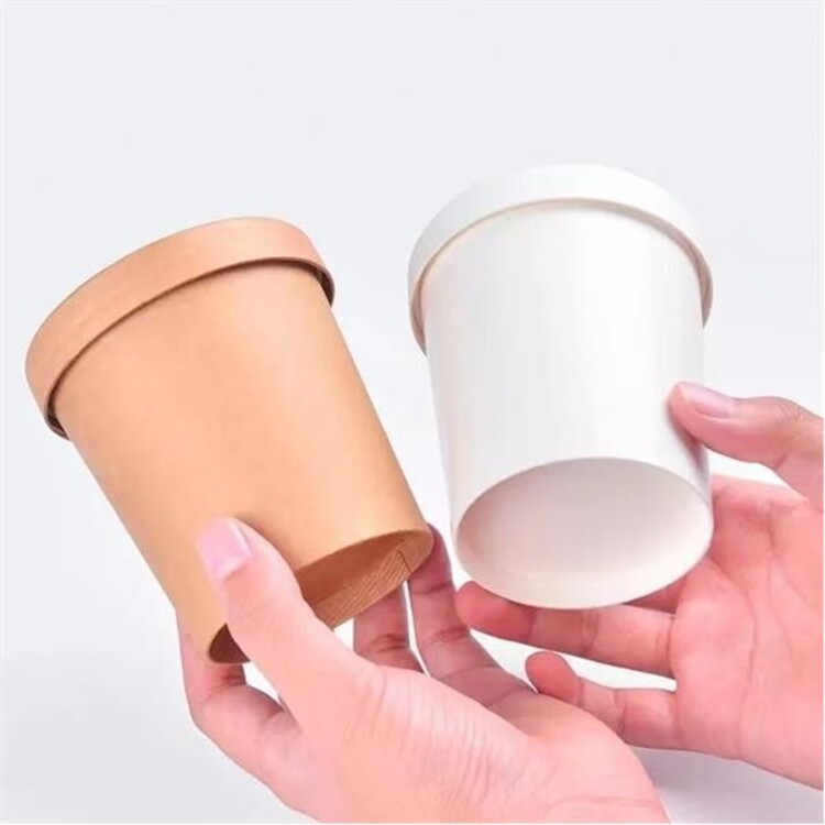 12OZ Kraft soup cup with lid 2