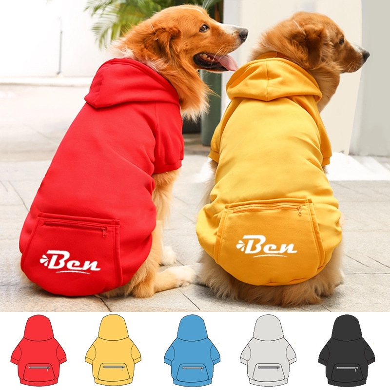 Letters Winter Pet Dog Hoodies Cotton Warm Clothes 1