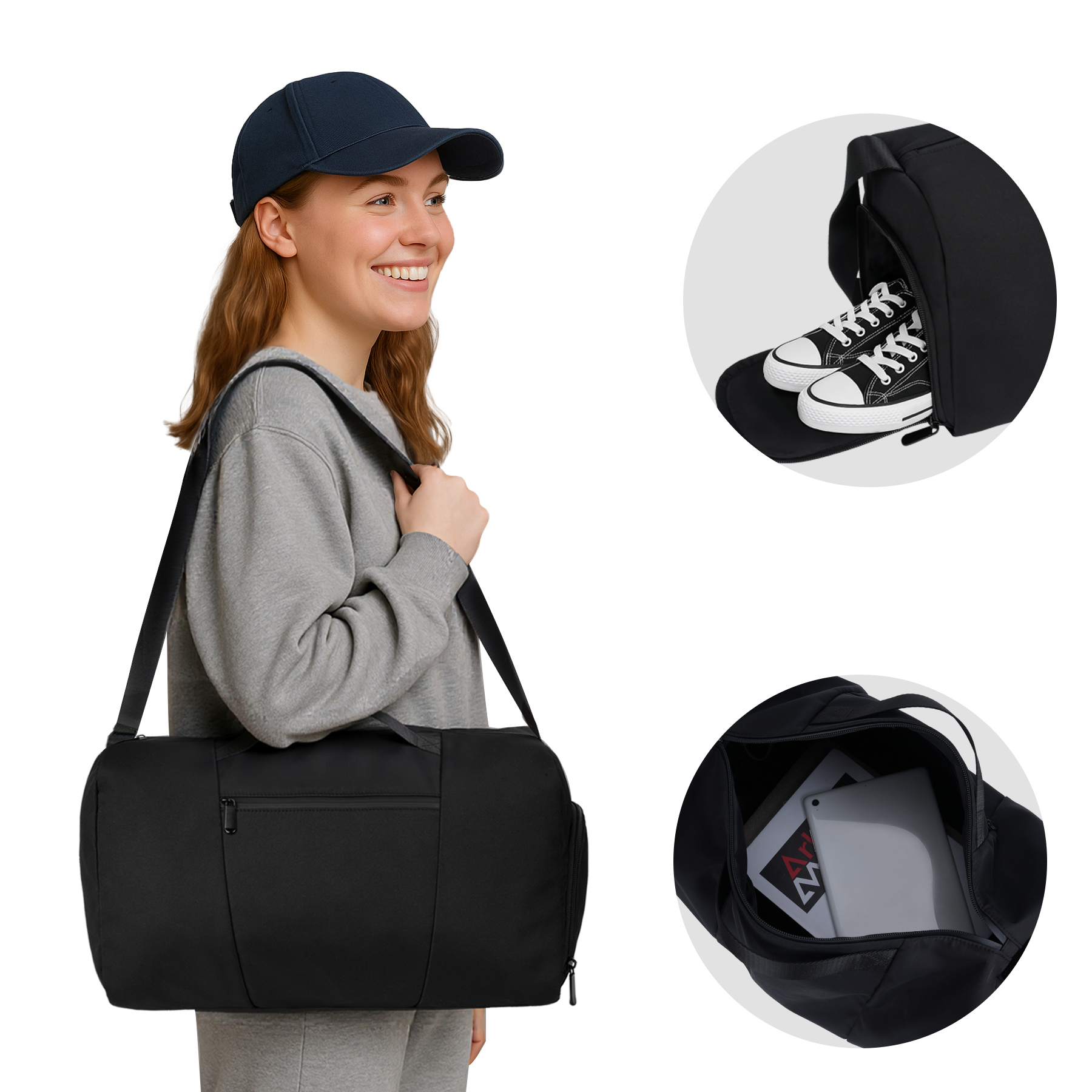 Premium Duffel Bag with Zipper Pocket 7