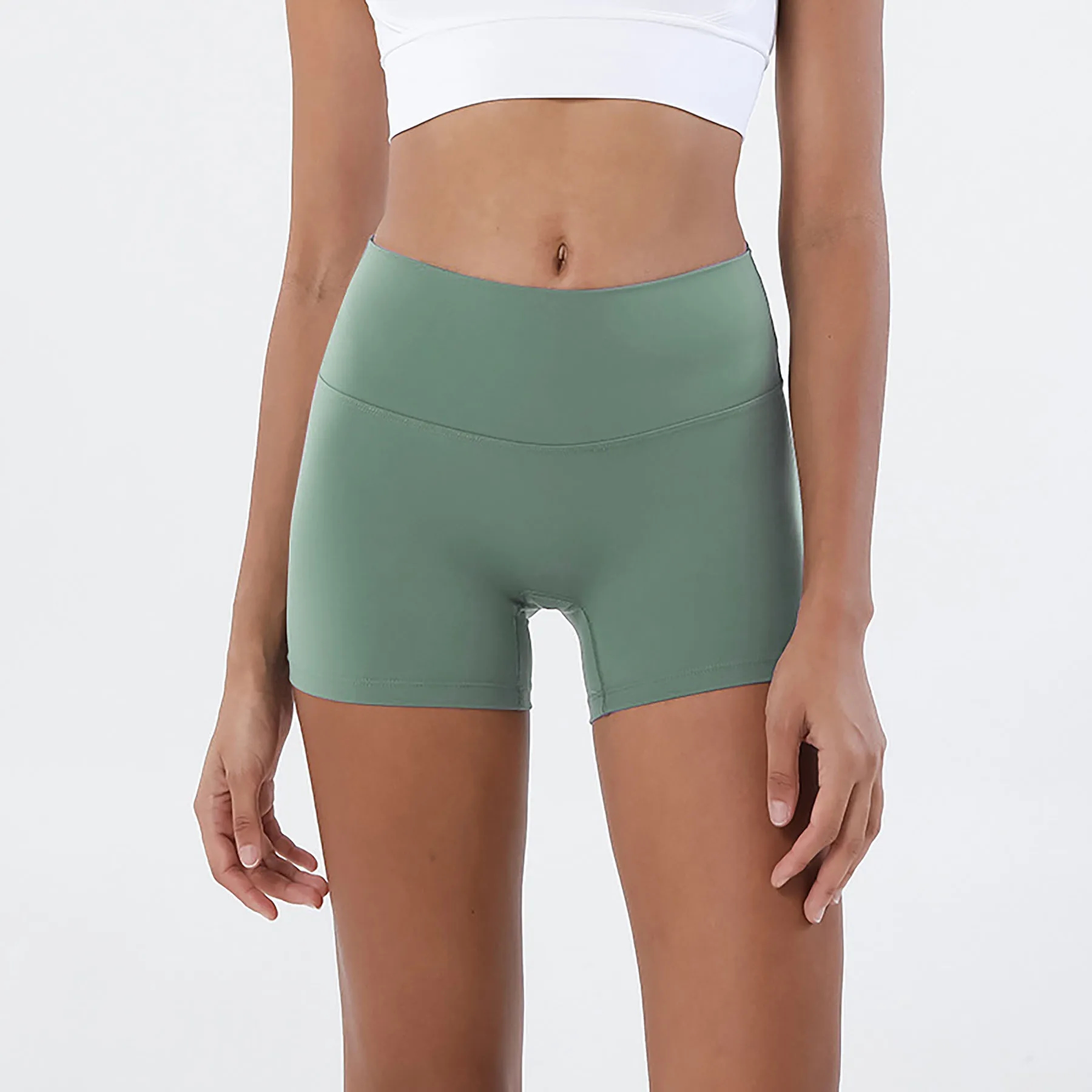 Women's High-Waisted Yoga Exercise Shorts 8