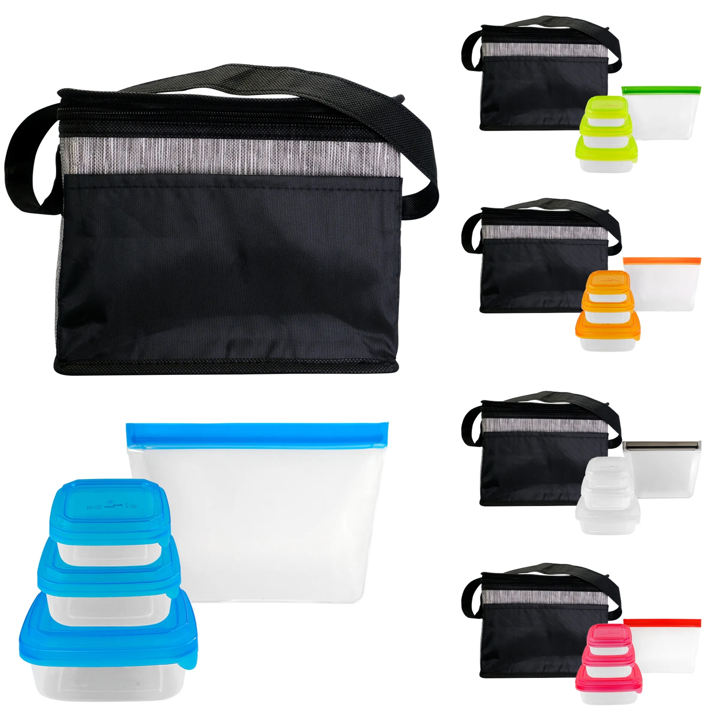 Black Graph Portion Control Reusable Lunch Set 12