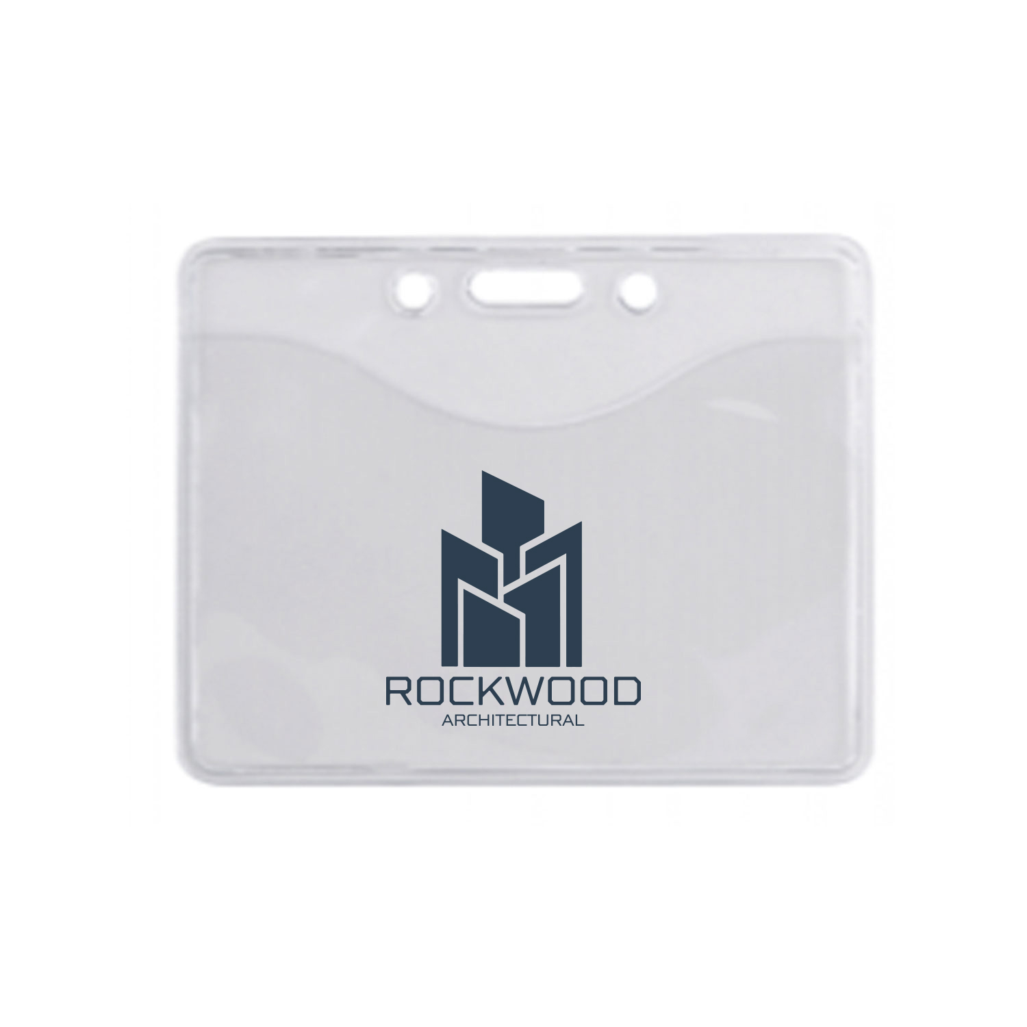 3.83" W x 3.06" H - Horizontal Clear Vinyl Badge Holder (1 Color Imprint) 2