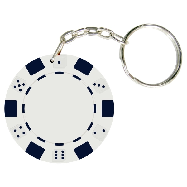 Dice Style Poker Chip Keychain 5
