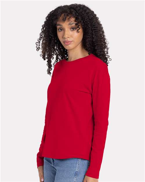 Women's Cotton Relaxed Long Sleeve T-Shirt - 3911 43