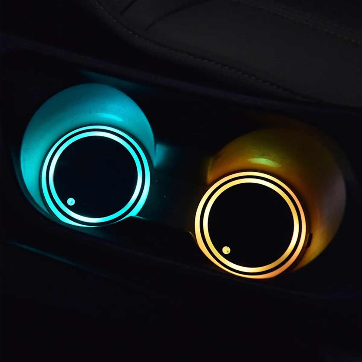 2-Pack LED Car Non-Slip Cup Holder Light with Smart Sensor 3