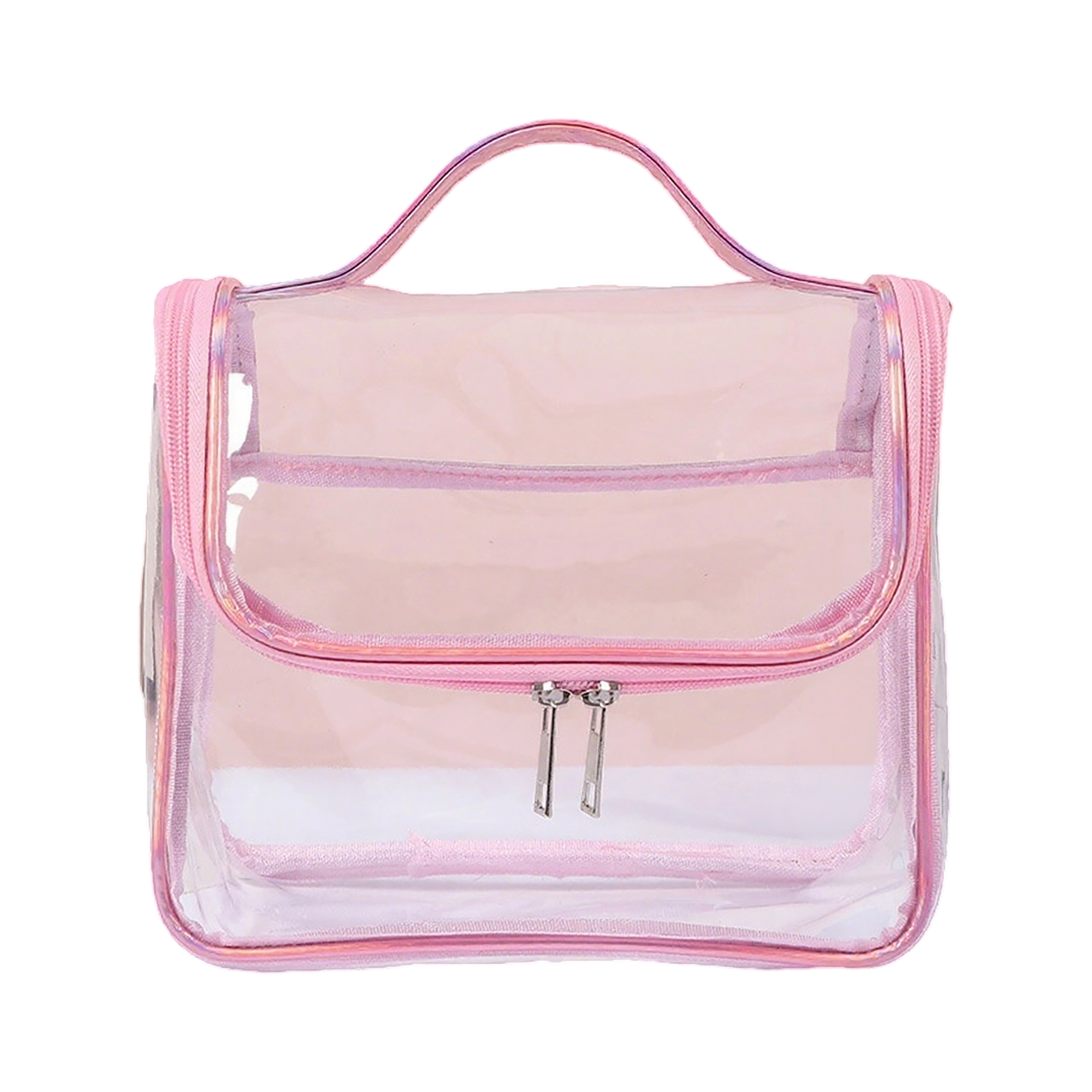 Clear PVC Travel Tote Waterproof Carry Handle 9.1" By 4.7" By 7.5" 7