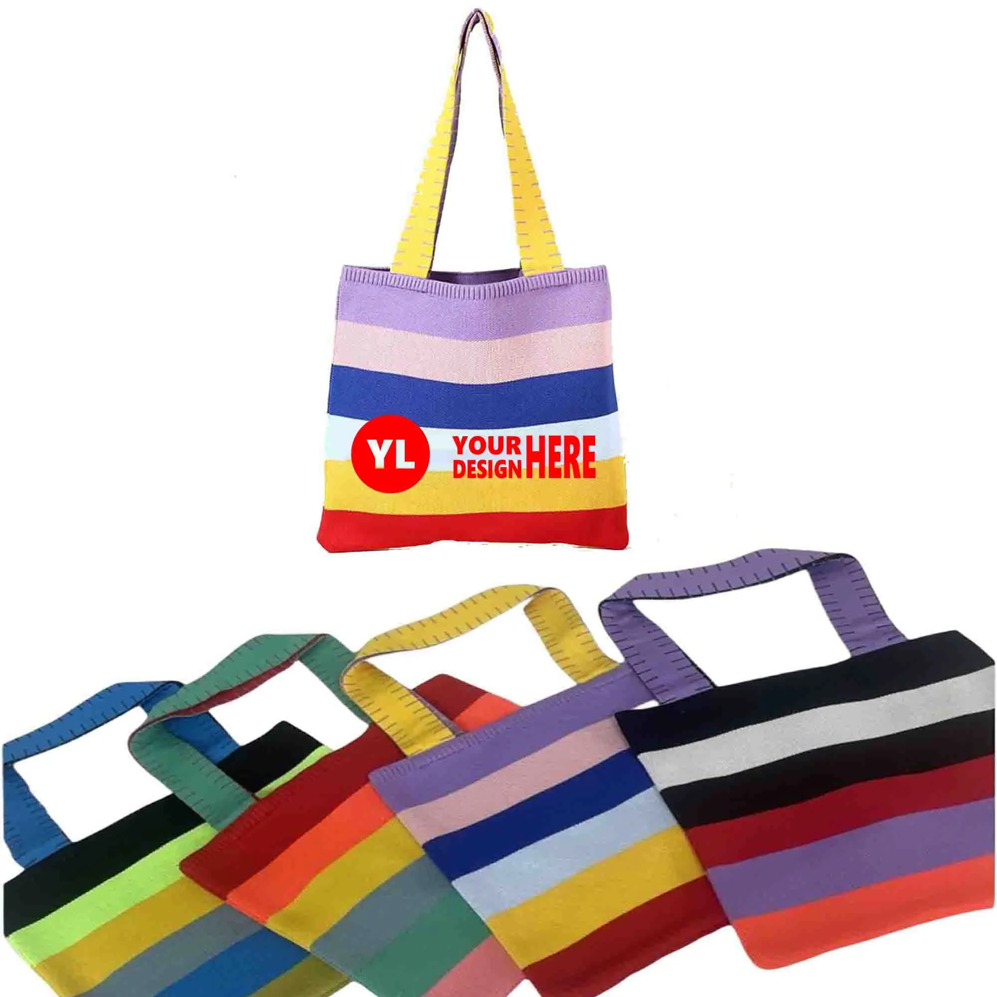 Rainbow Polyester Tote Bag