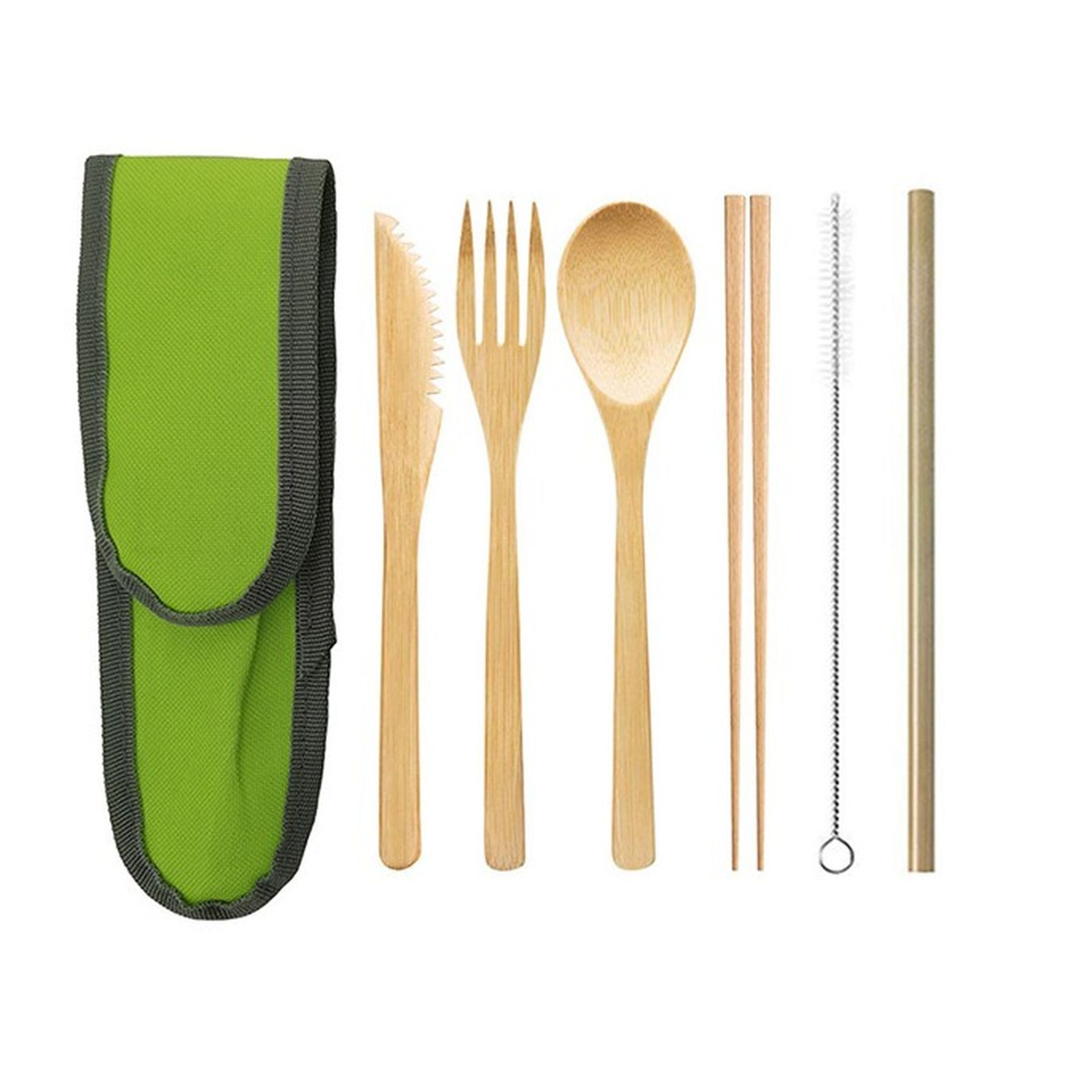 Travel Bamboo Cutlery Set Organic Utensils With Case 9