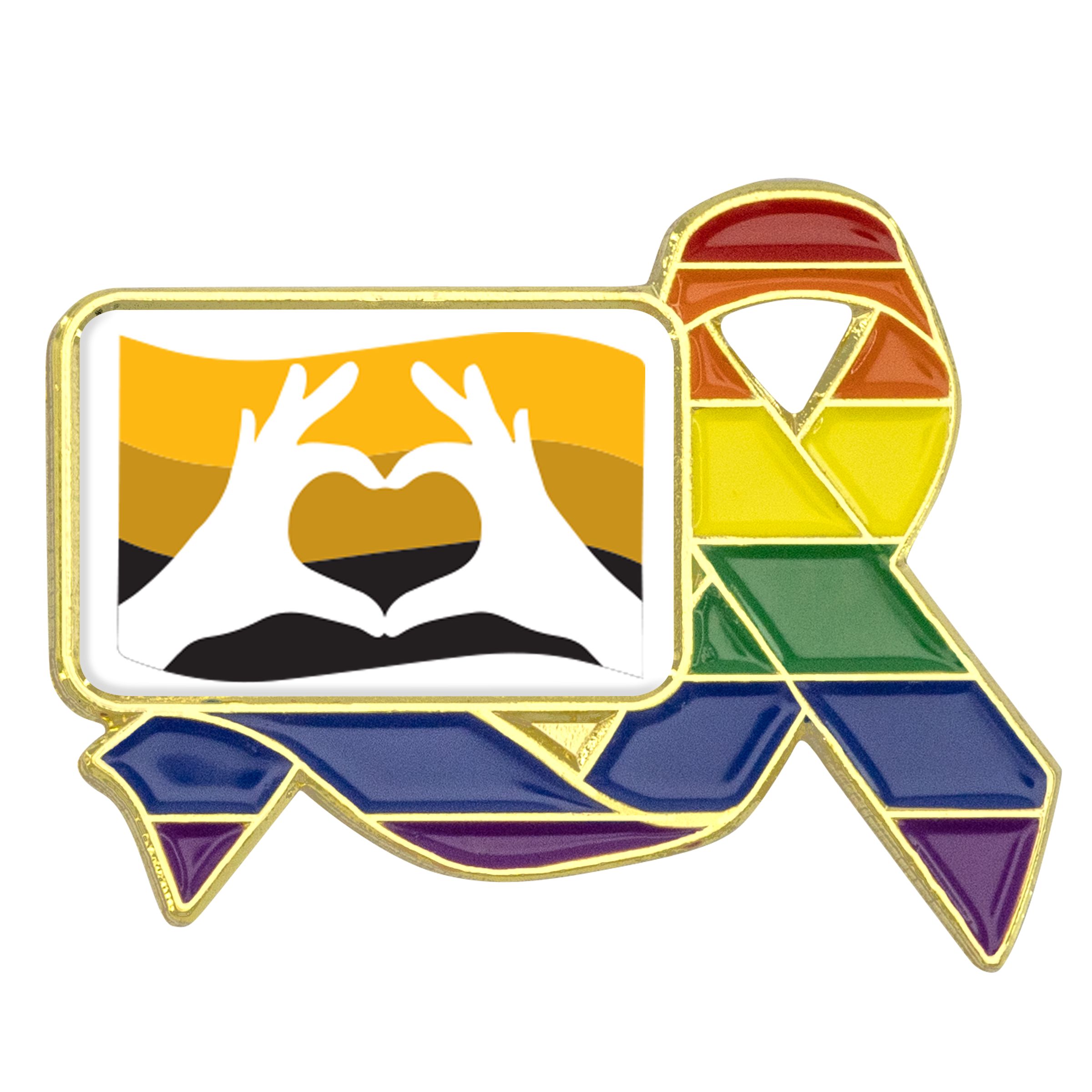 Rainbow Ribbon Lapel Pins w/ Custom Logo 6