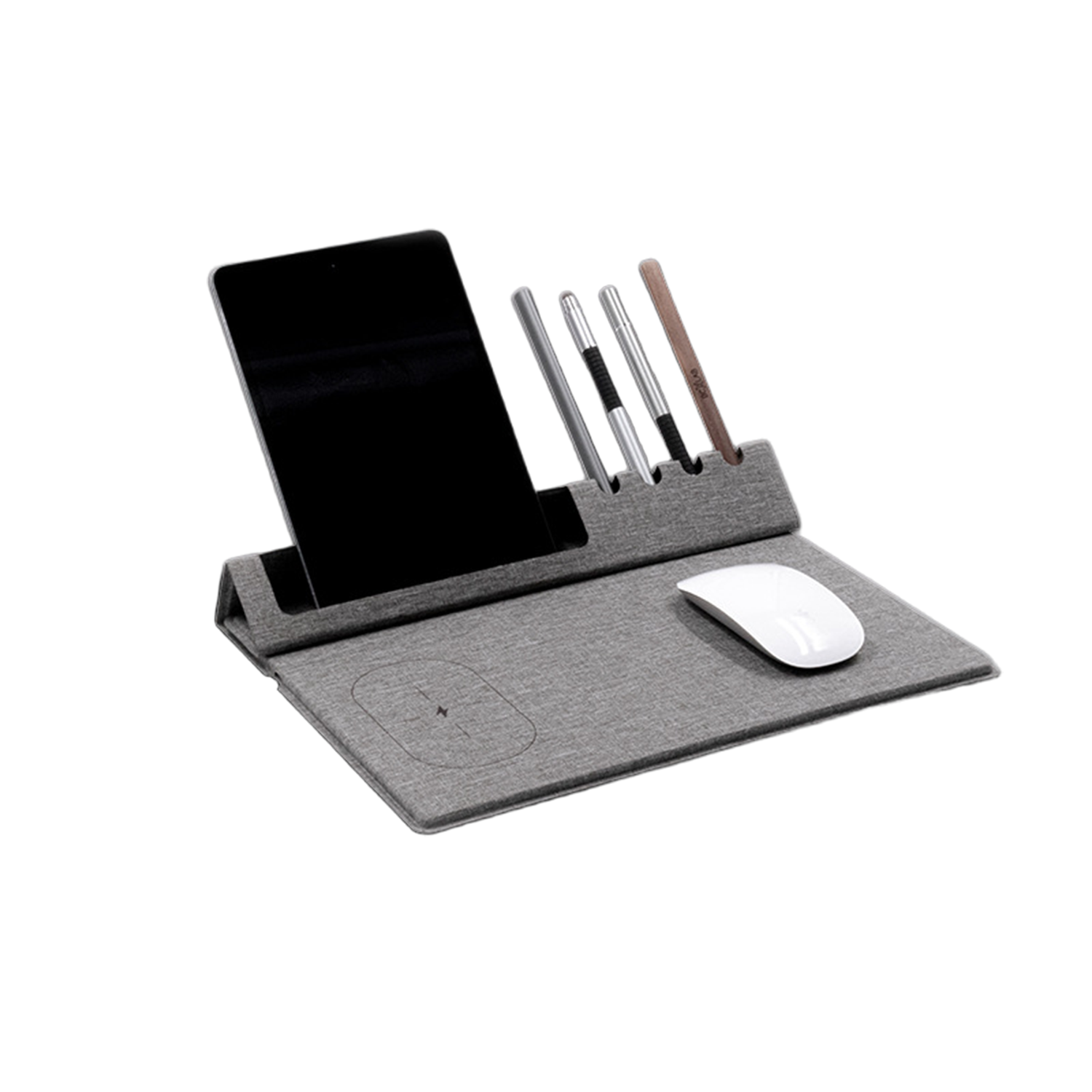 Wireless Charging PU Leather Pen Holder Mouse Pad 5