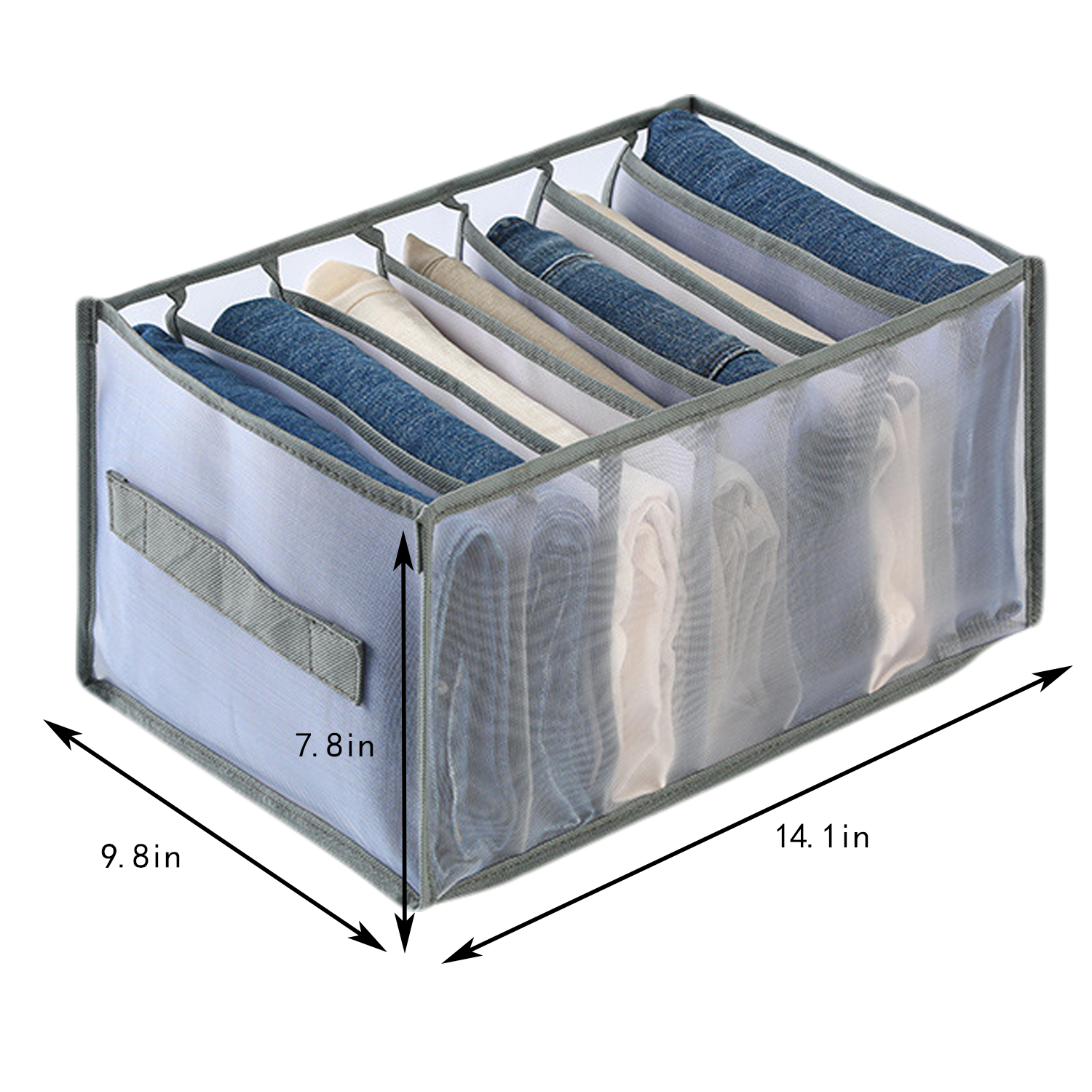 7-Grid Foldable Nylon Mesh Clothes Storage Organizer 4