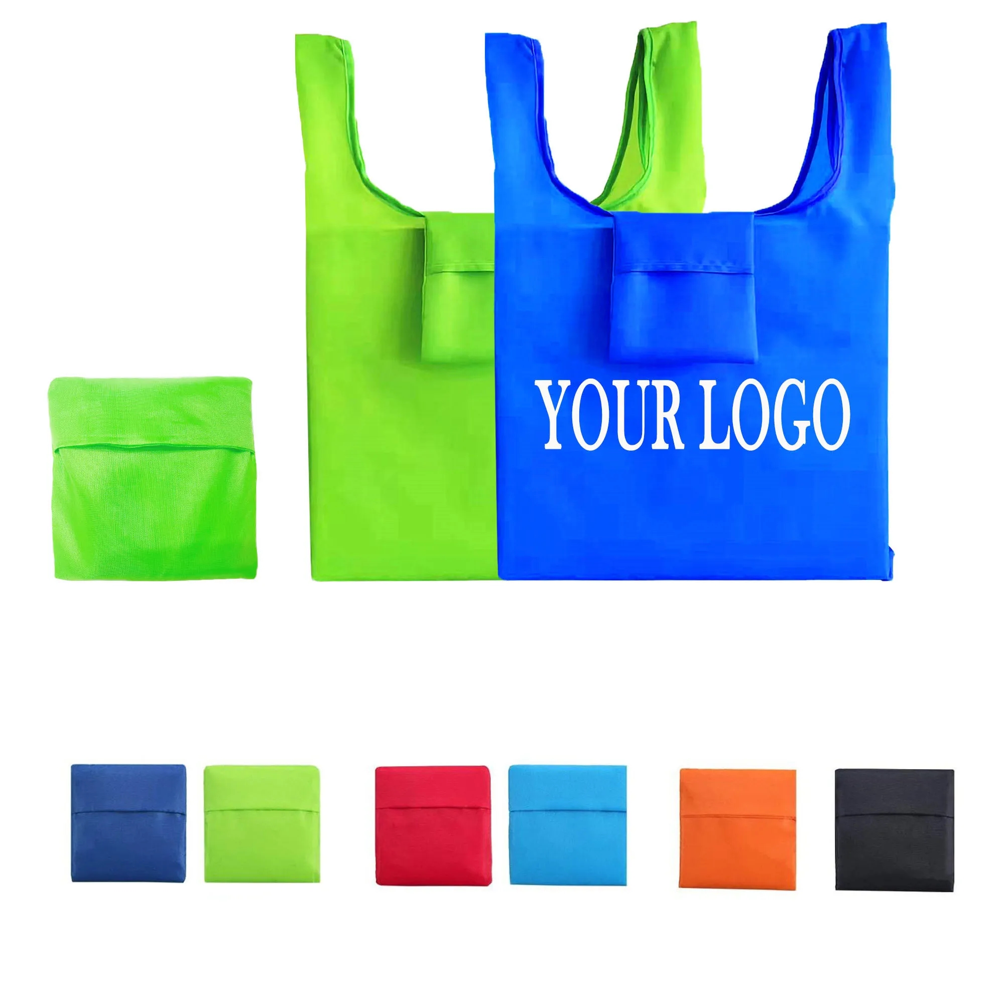 Foldable Grocery Tote Bag With Samll Pouch MOQ 100 4