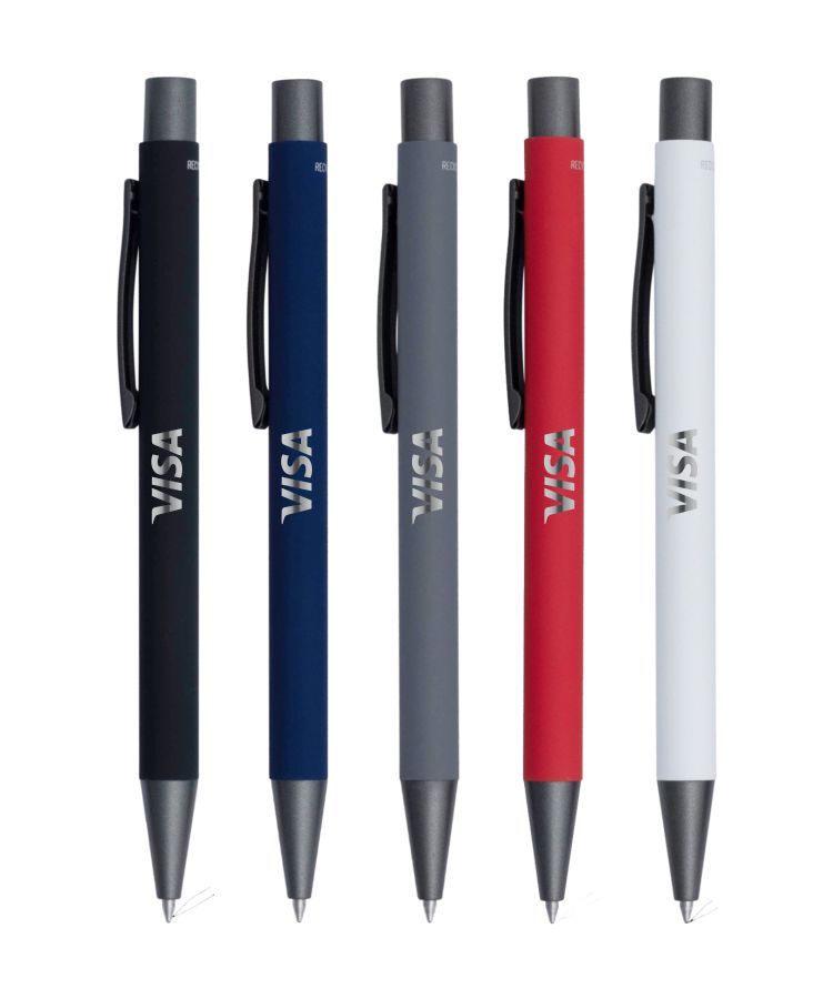 Union Printed - Classic Satin Soft Touch Gel Click Recycled Aluminum Pen 1