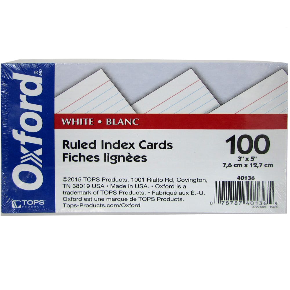 Index Cards - Ruled 3" x 5"