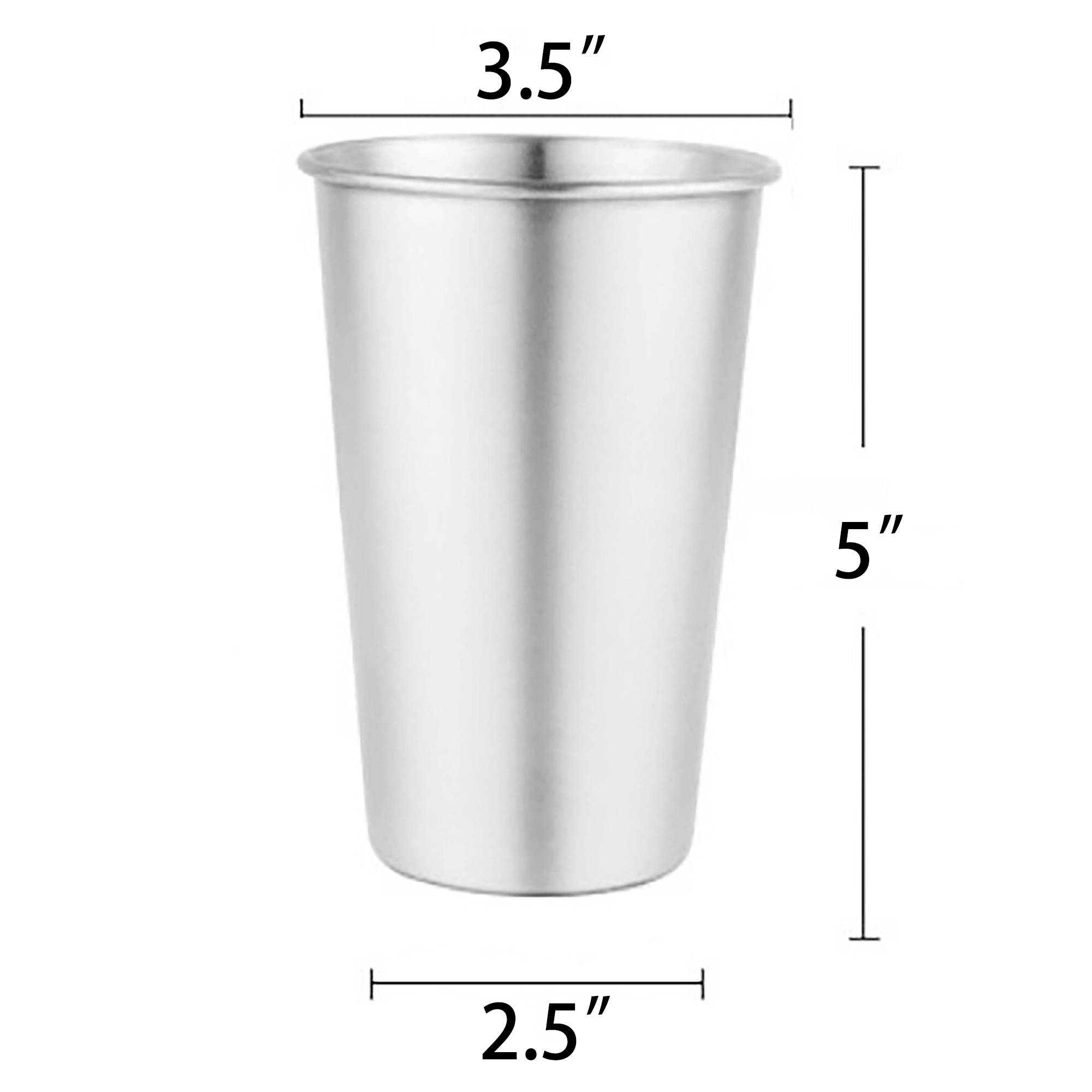 MOQ 50pcs 16 OZ Single Wall Stainless Steel Pint Cup 2