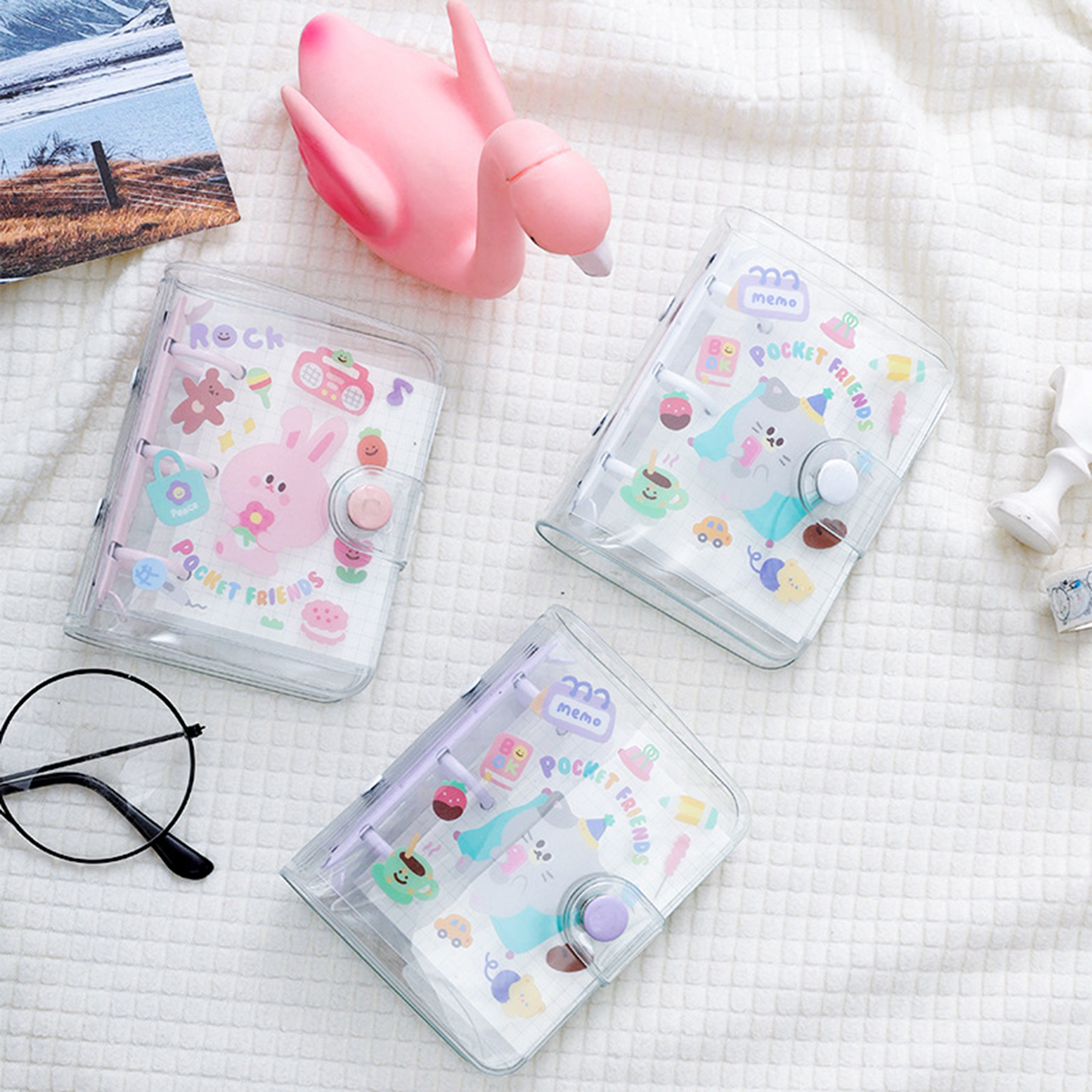 Clear Cute Cartoon Mini Notebook 4
