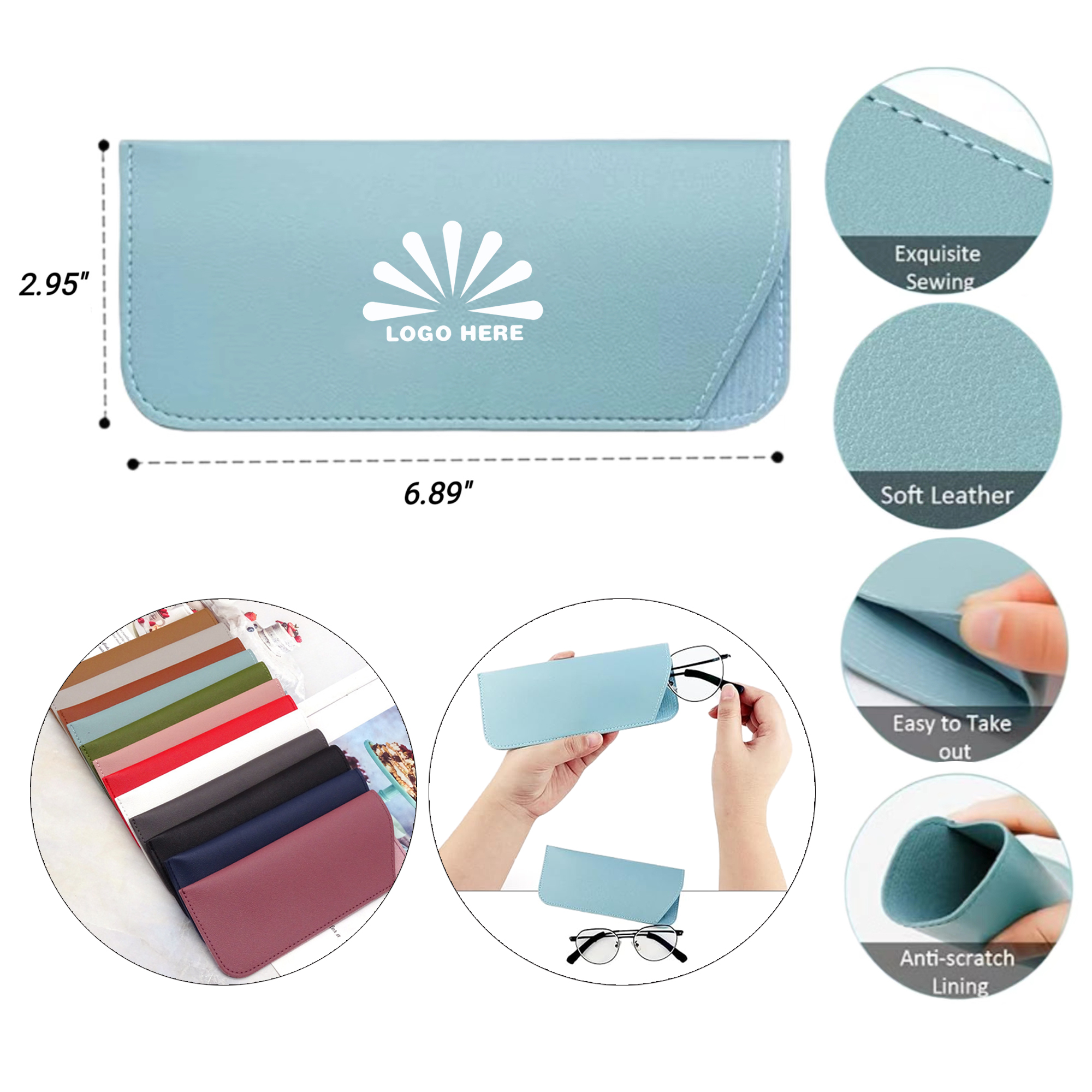 Portable PU Eyeglass Pouch 2