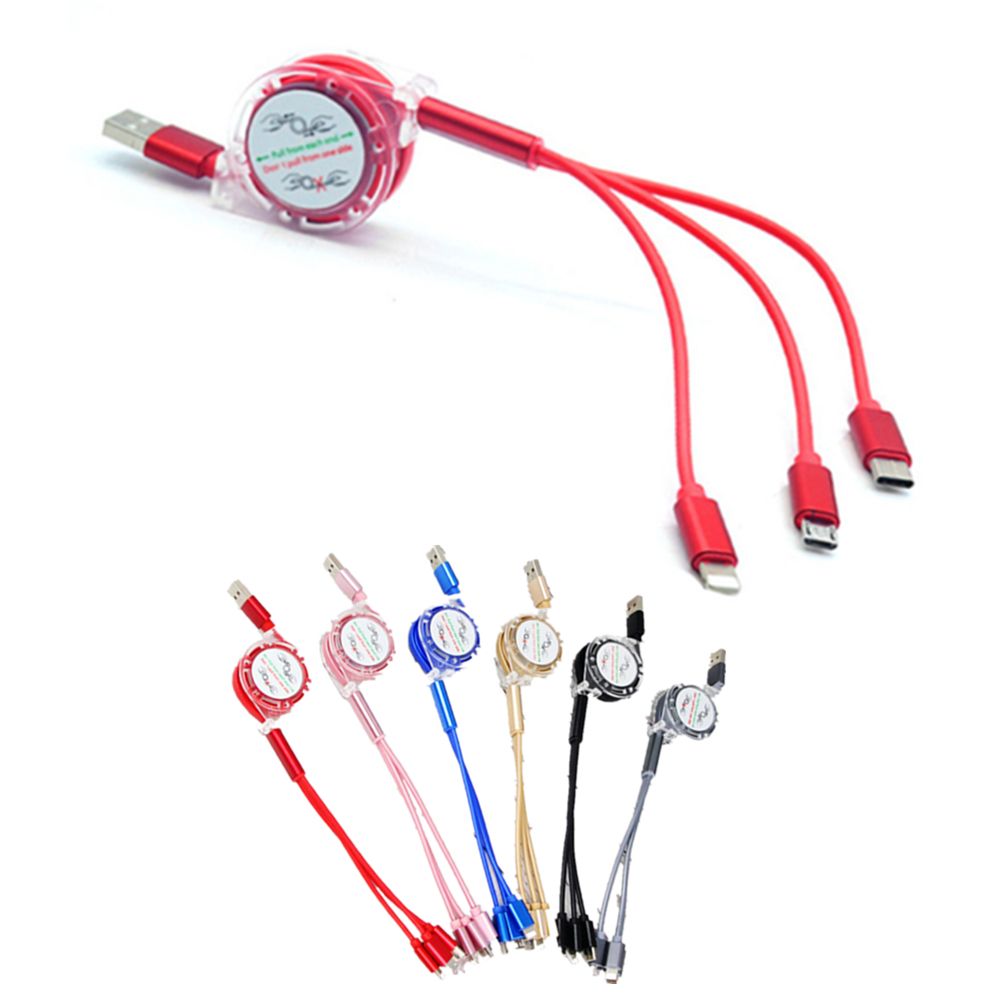 Translucent Retractable 3-in-1 Charging Cable 2