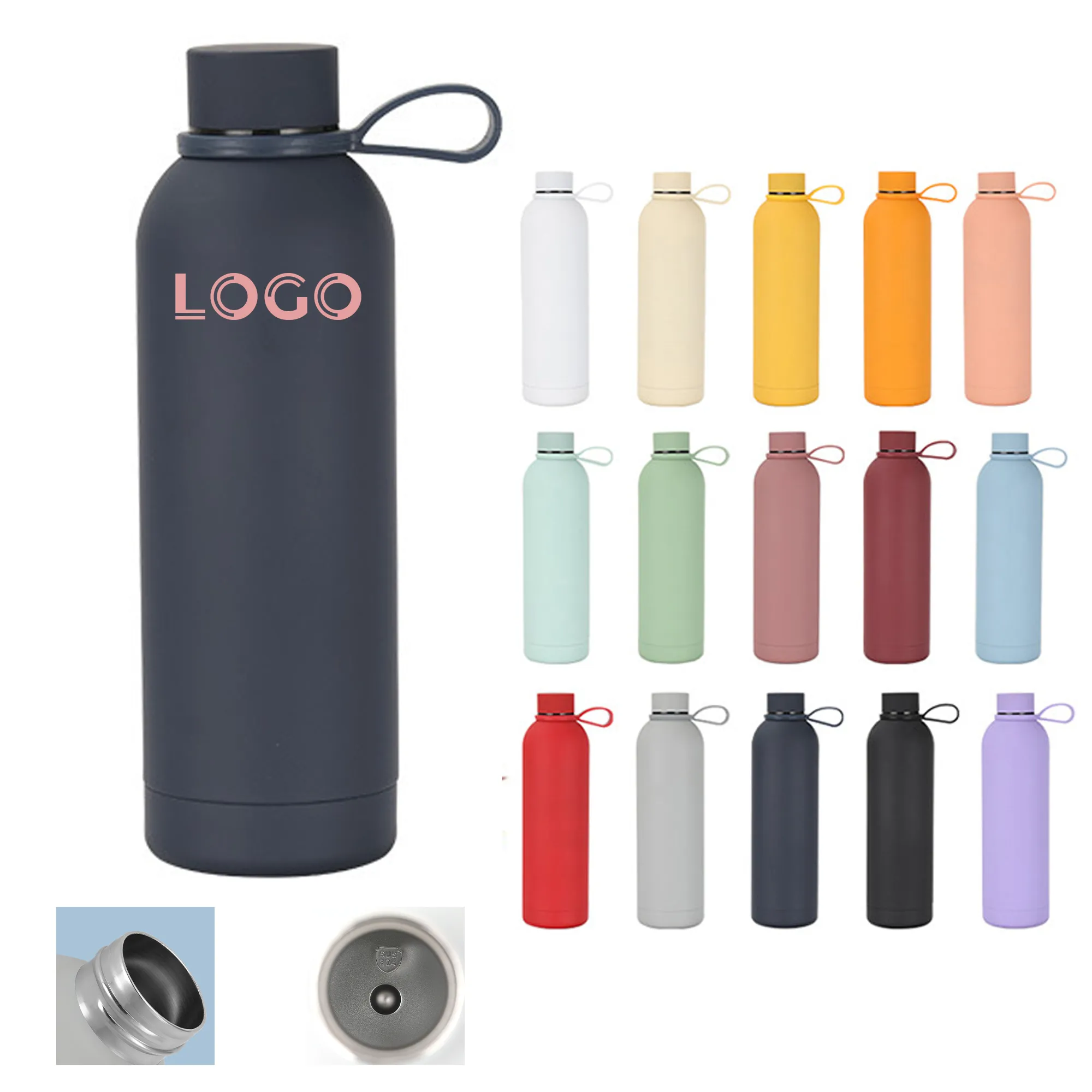 MOQ 10 16oz Stainless Steel Portable Sports Water Bottle 2