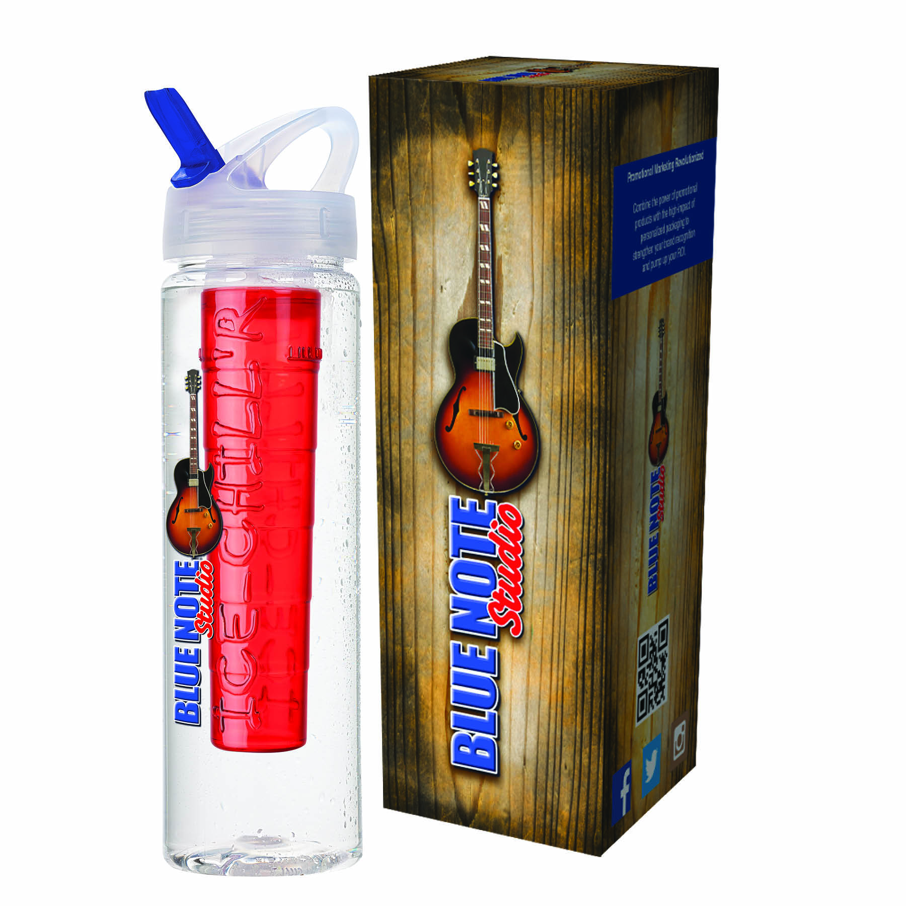 Newport 25 oz. PET Bottle with Flip Spout & Ice Stick 9