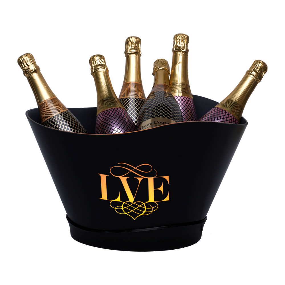 Large Black Plastic LED Ice Bucket 7