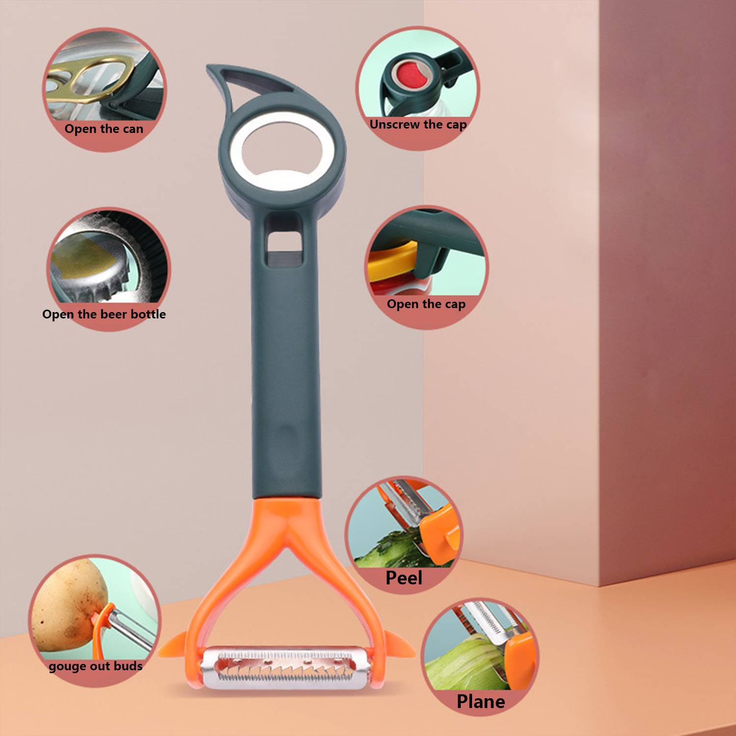 Kitchen Multifunctional Stainless Steel Peeler 4