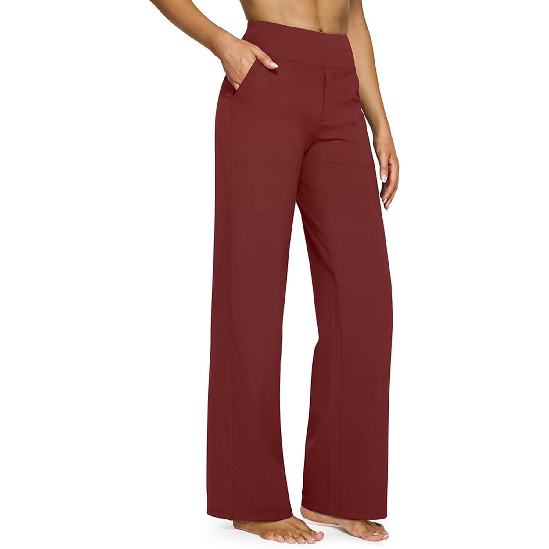 High Waisted Stretch Yoga Pants Women's Wide Leg Pants 4