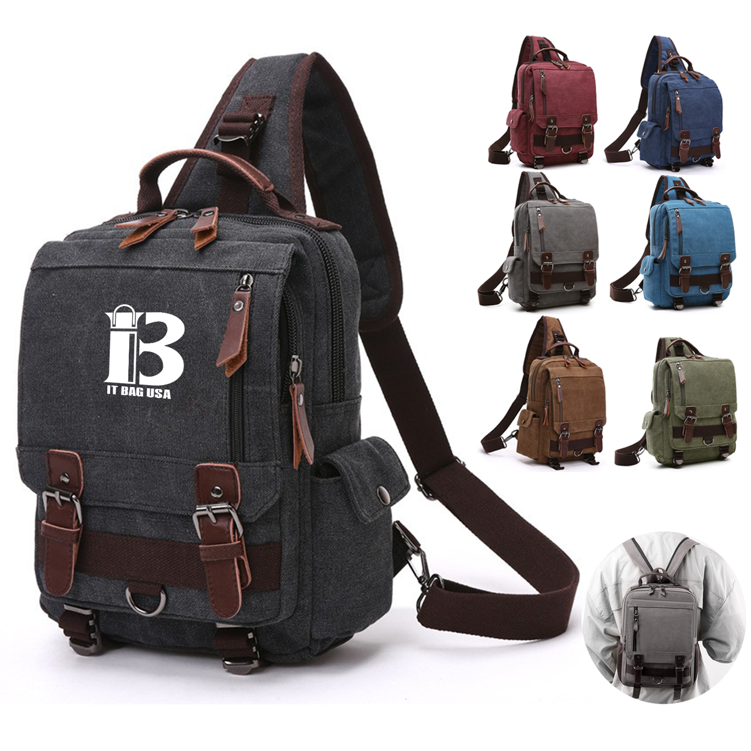 Canvas Cross-body Bag Anti-Theft For Women Men 26