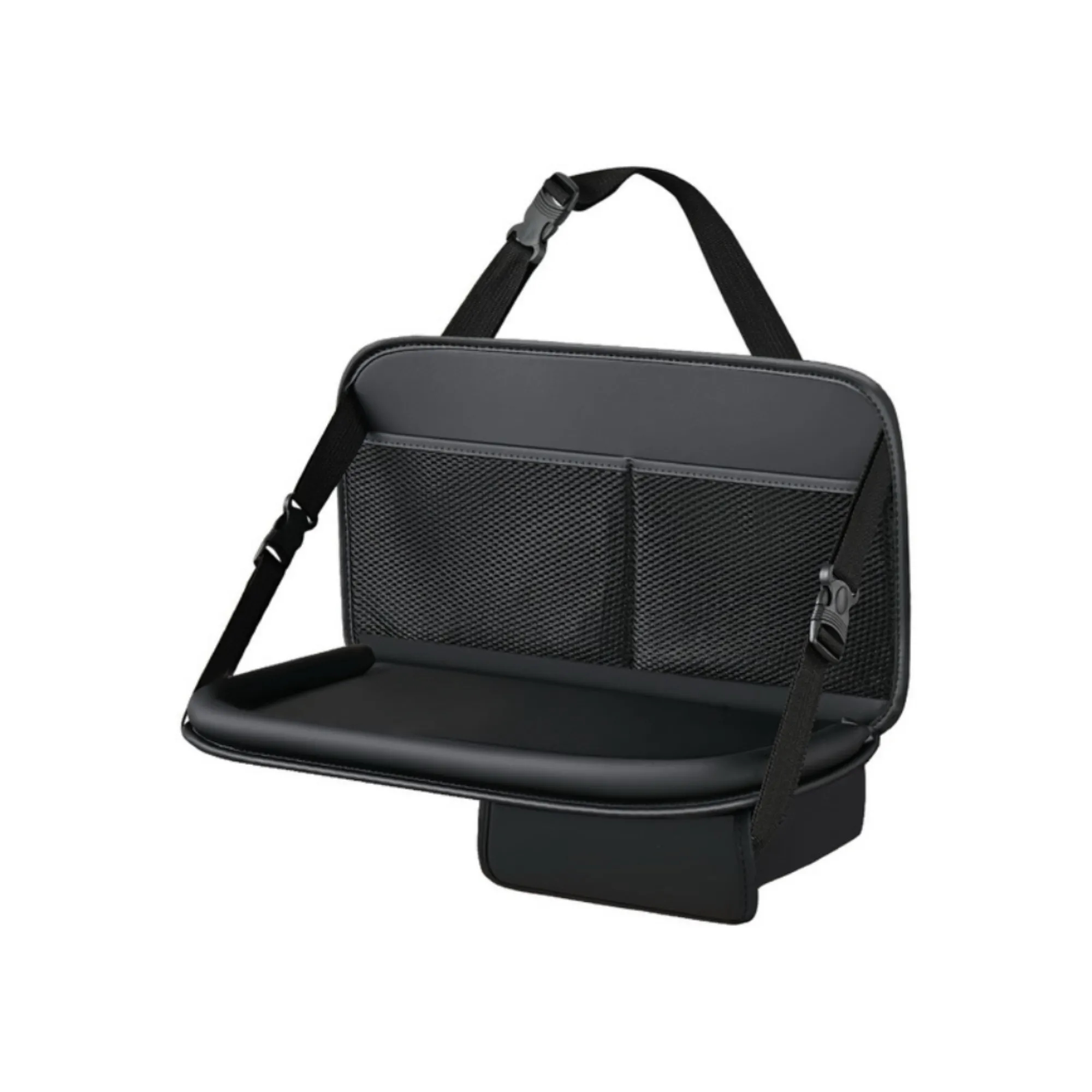 Car Seat Back Hanging Organizer: Foldable Table & Pouch 2