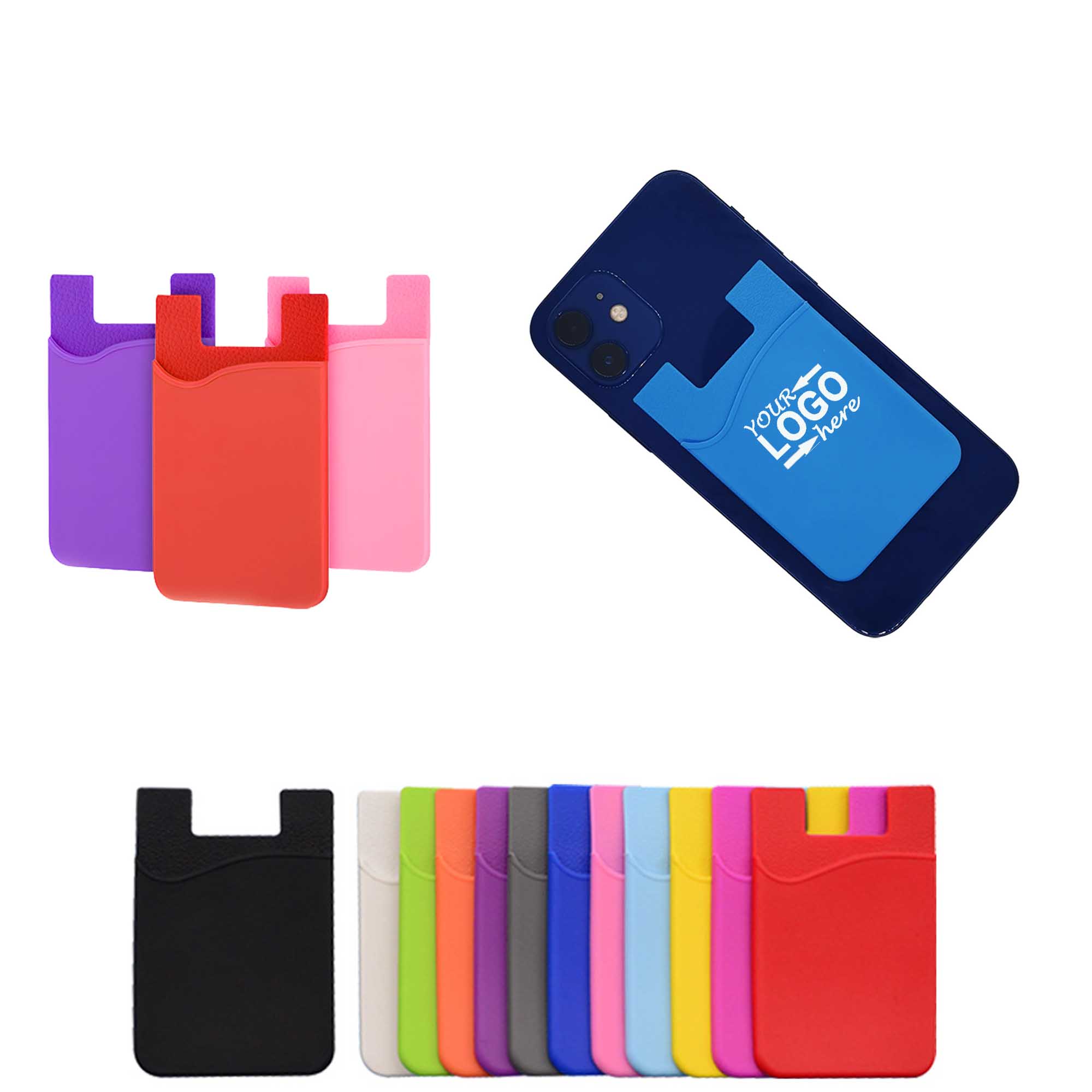 Stick-on Silicone Phone Back Pocket Wallet Card Holder 3