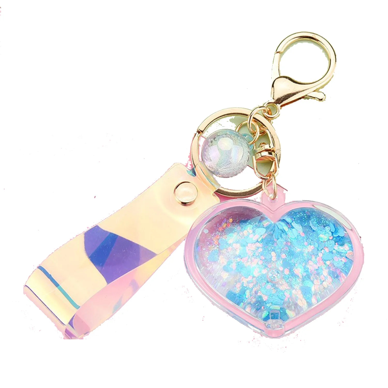 Glitter Powder Moving Liquid Key Chain 3