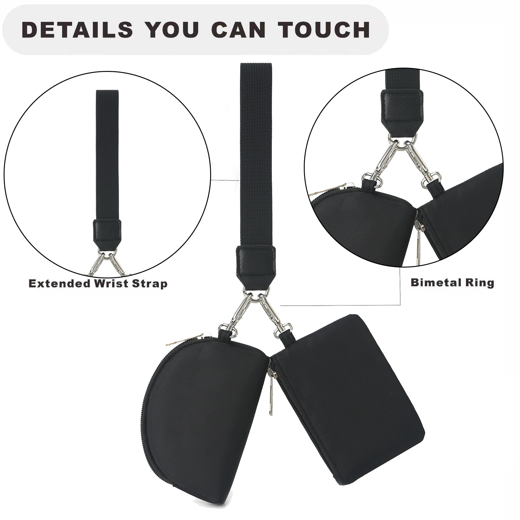 Mini Zip Around Wristlet keychain Wallet for Women 7