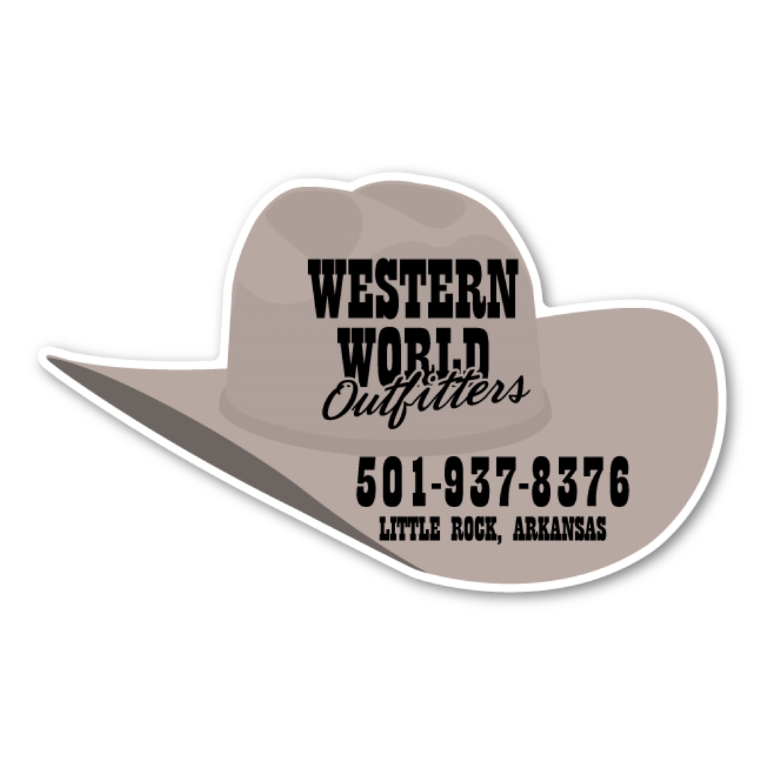 Cowboy Hat Magnet - 5" x 3" - 30 mil - Outdoor Safe