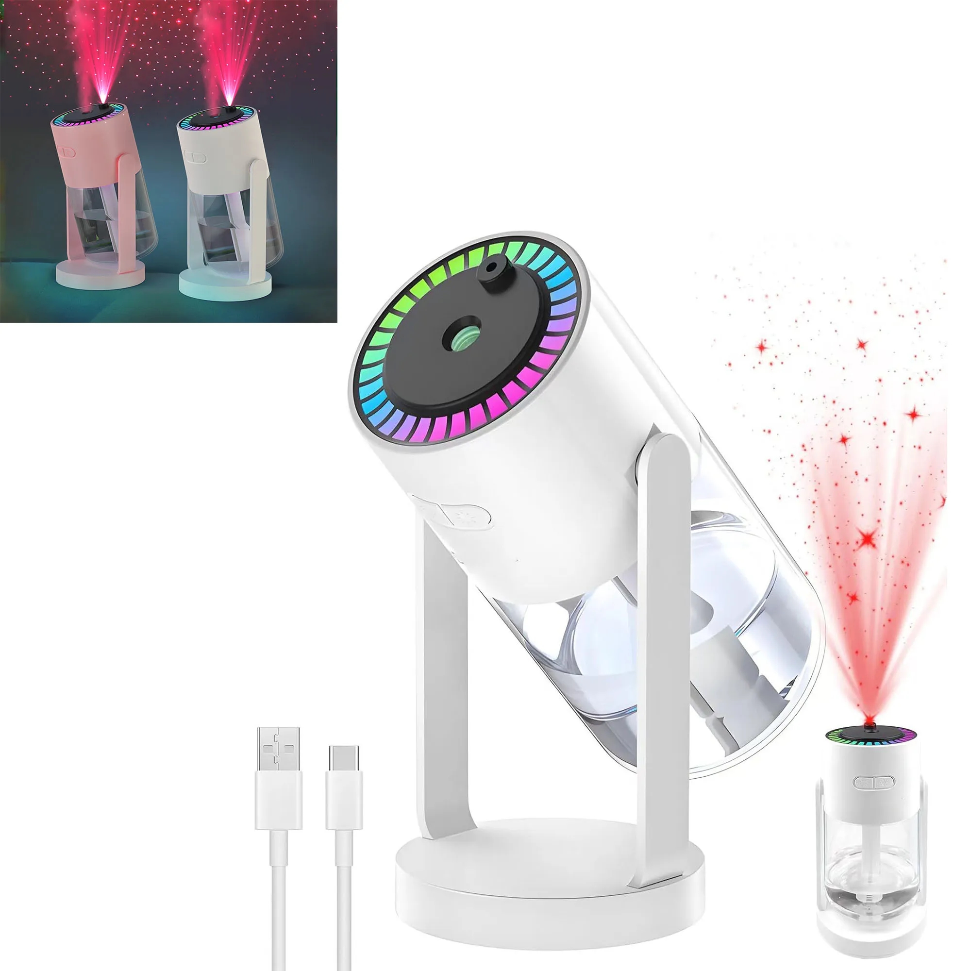 Humidifier USB Powered with Starry Sky Projection Timer
