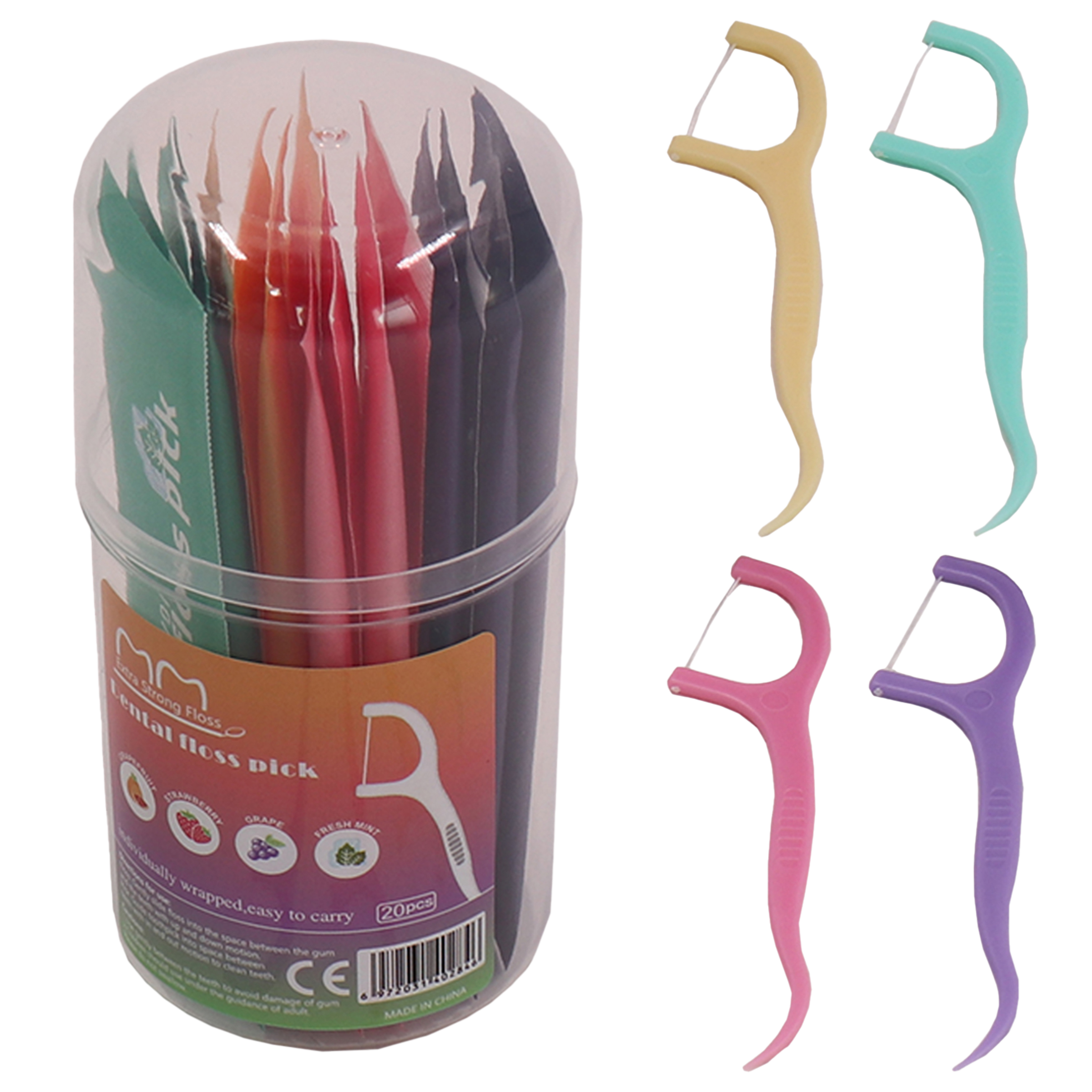 Plastic Colored Fruit Flavored Independent Packaging Dental Floss 2