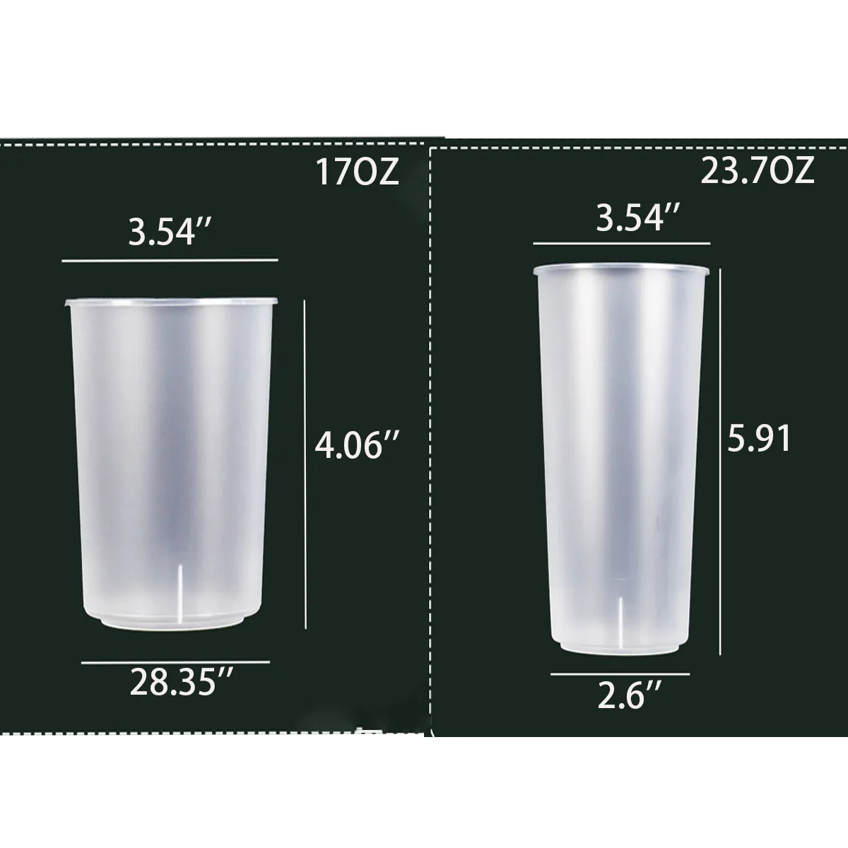 16/23OZ.Transparent Drinking Smoothie Iced Shake Juice Cup 3