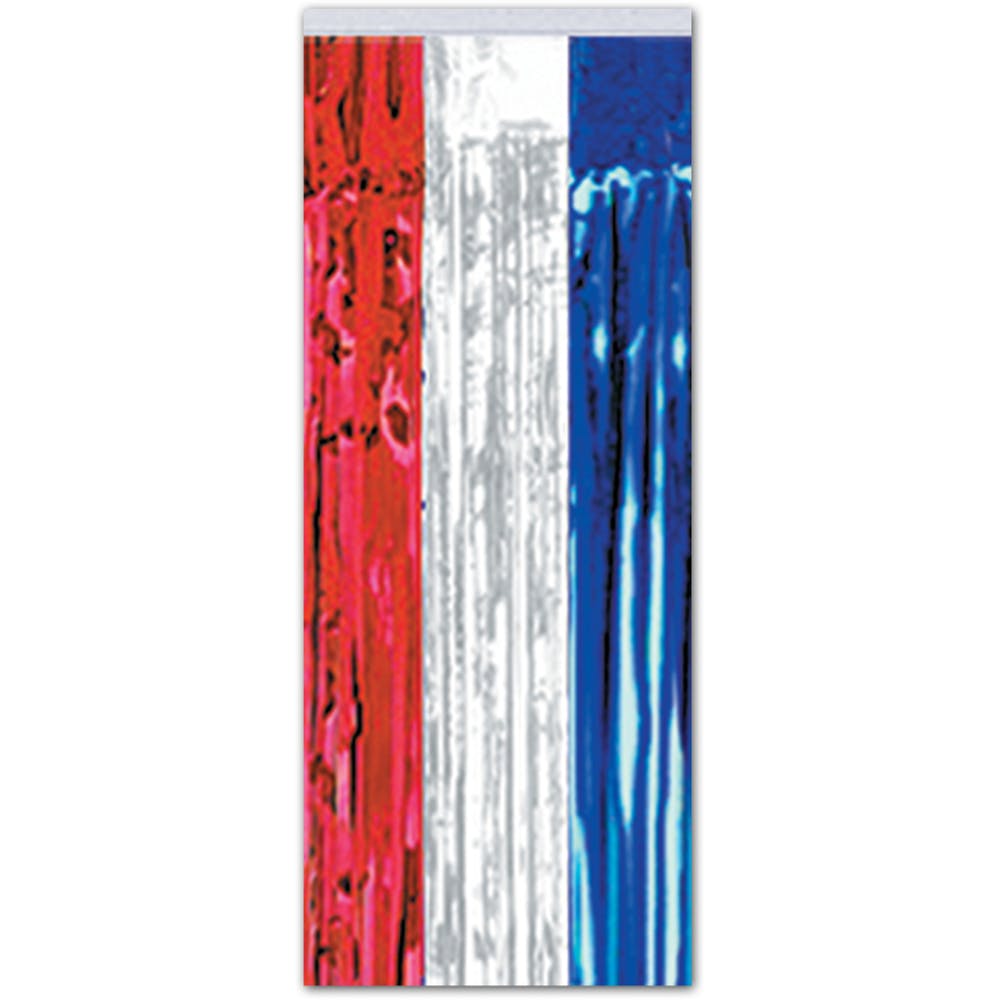Fringe Curtain Streamers - Red White Blue 2