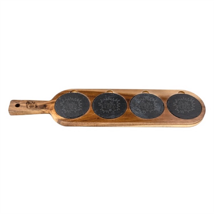 Long Flair Acacia Wood & Slate Serving Board