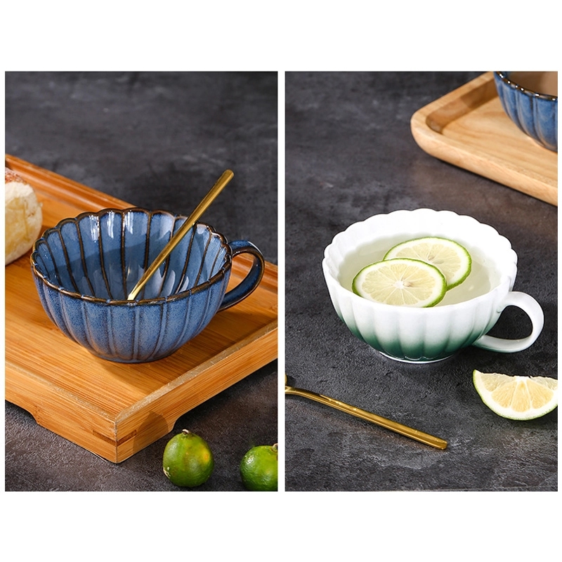 Custom 5.4 OZ. Ceramic Tea Cup Coffee Mug with Saucer Set 4