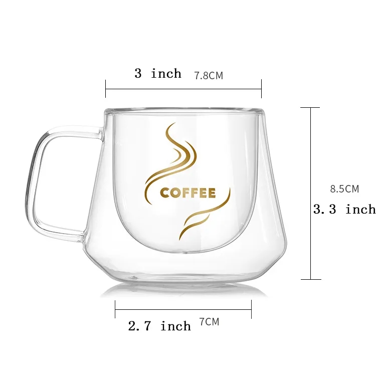 6.7oz Double Wall Glass Mug 3