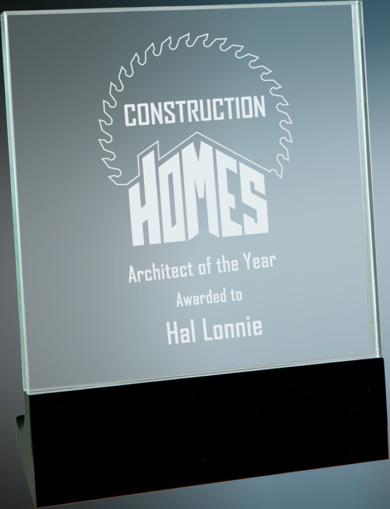 6" x 7" Glass Stand Up Award