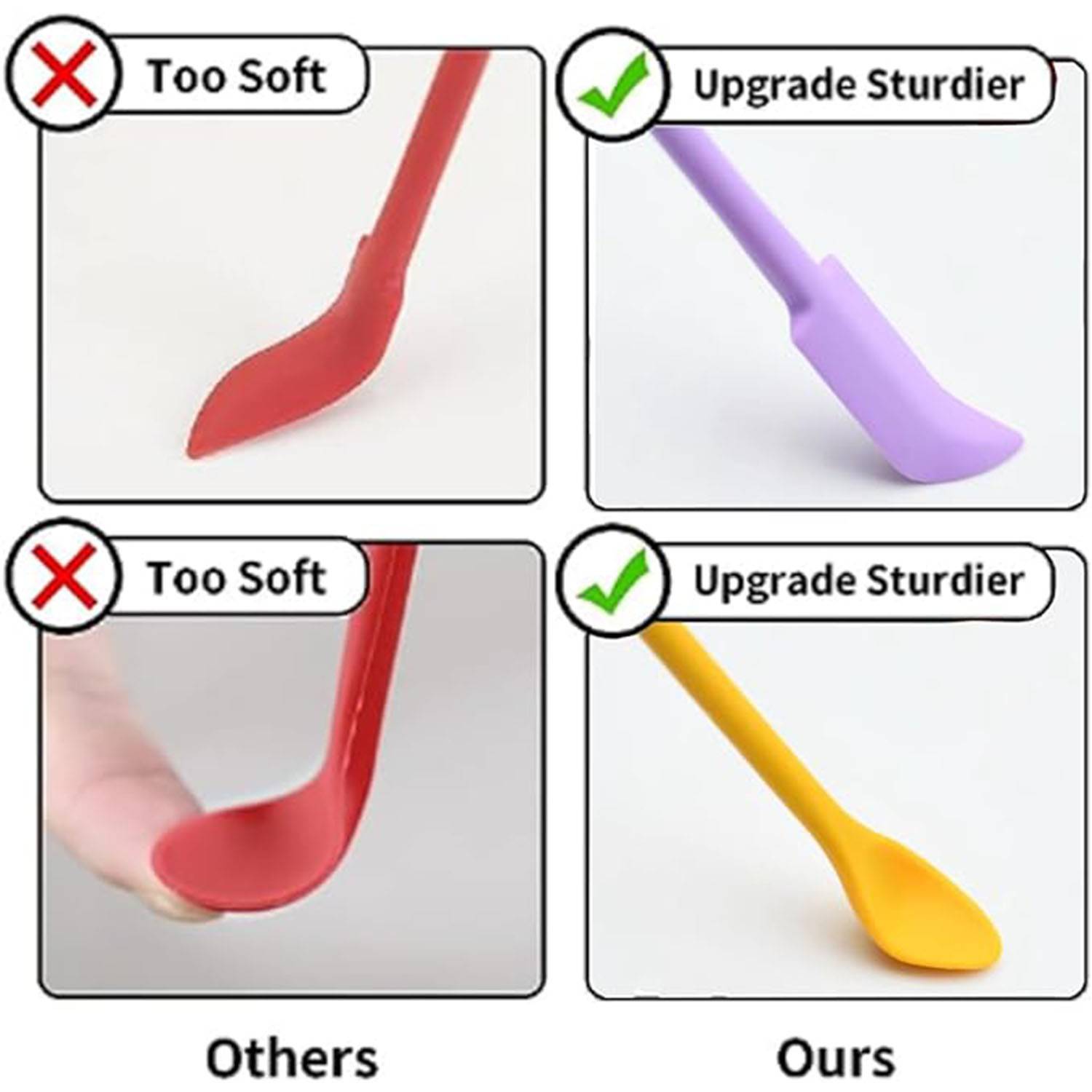 Double-headed Mini Silicone Spoon and Spatula 3