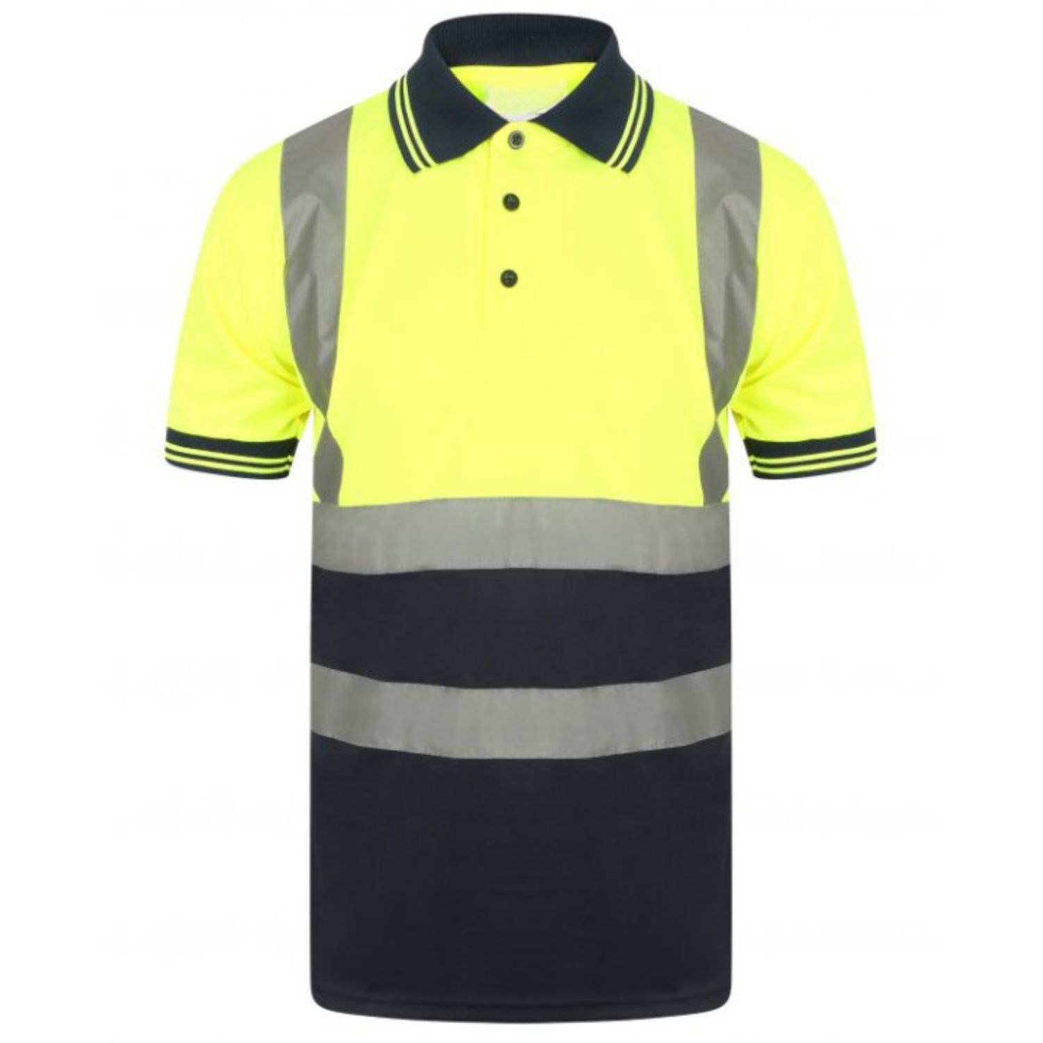 Recycled Class 2 Moist Wicking Color Block Reflective Safety Polo Shirt, custom uniform with logo imprint 5